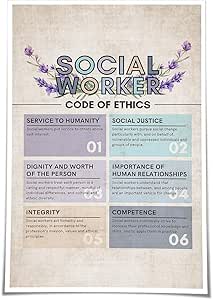 Amazon.com: Jinbligt Social Worker Code of Ethics Poster Nature Kitchen ...