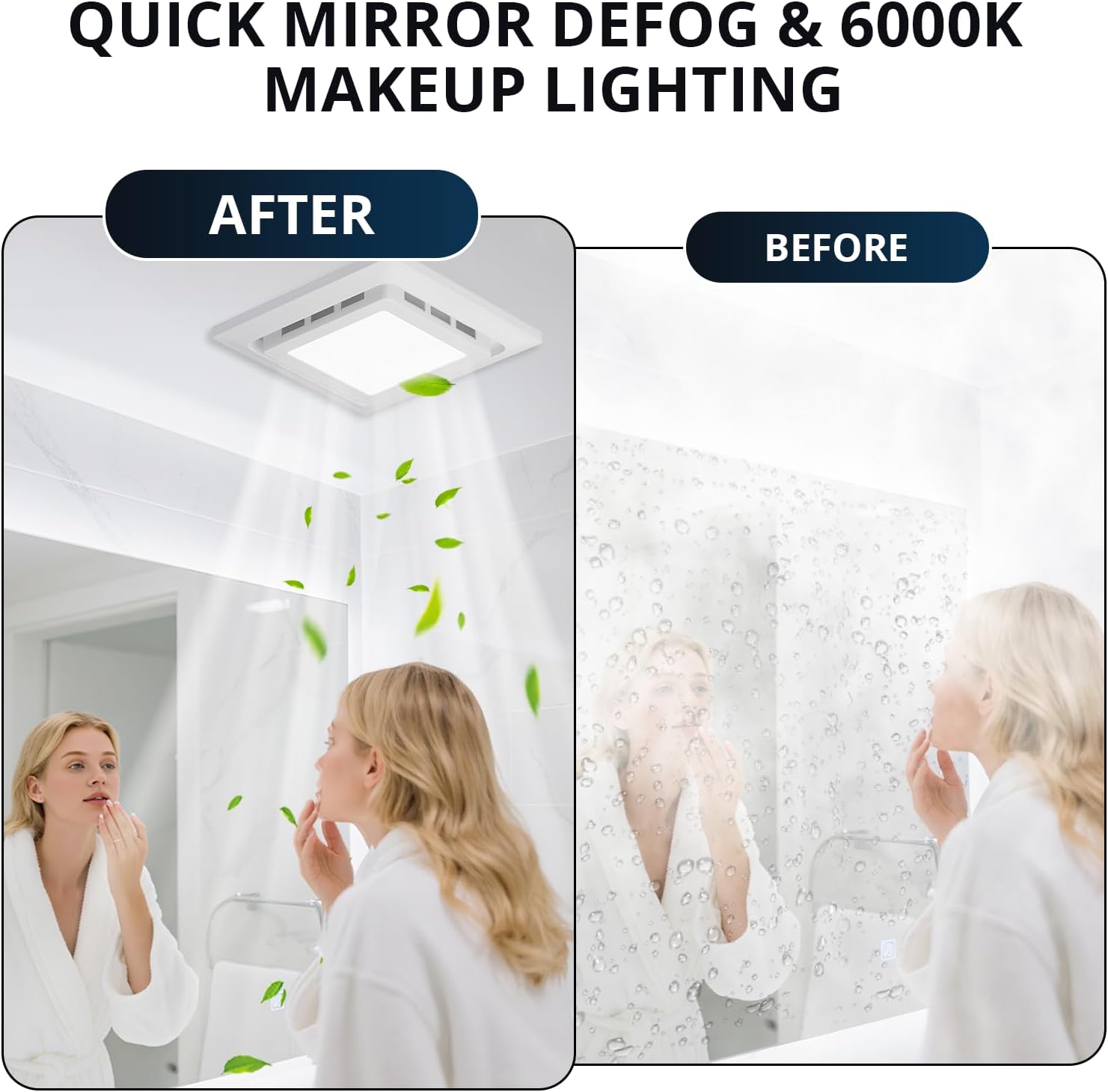 2-in-1 Bathroom Exhaust Fan with Light, 110 CFM Quiet Vent Fan, 6000K LED Light, Remote Control