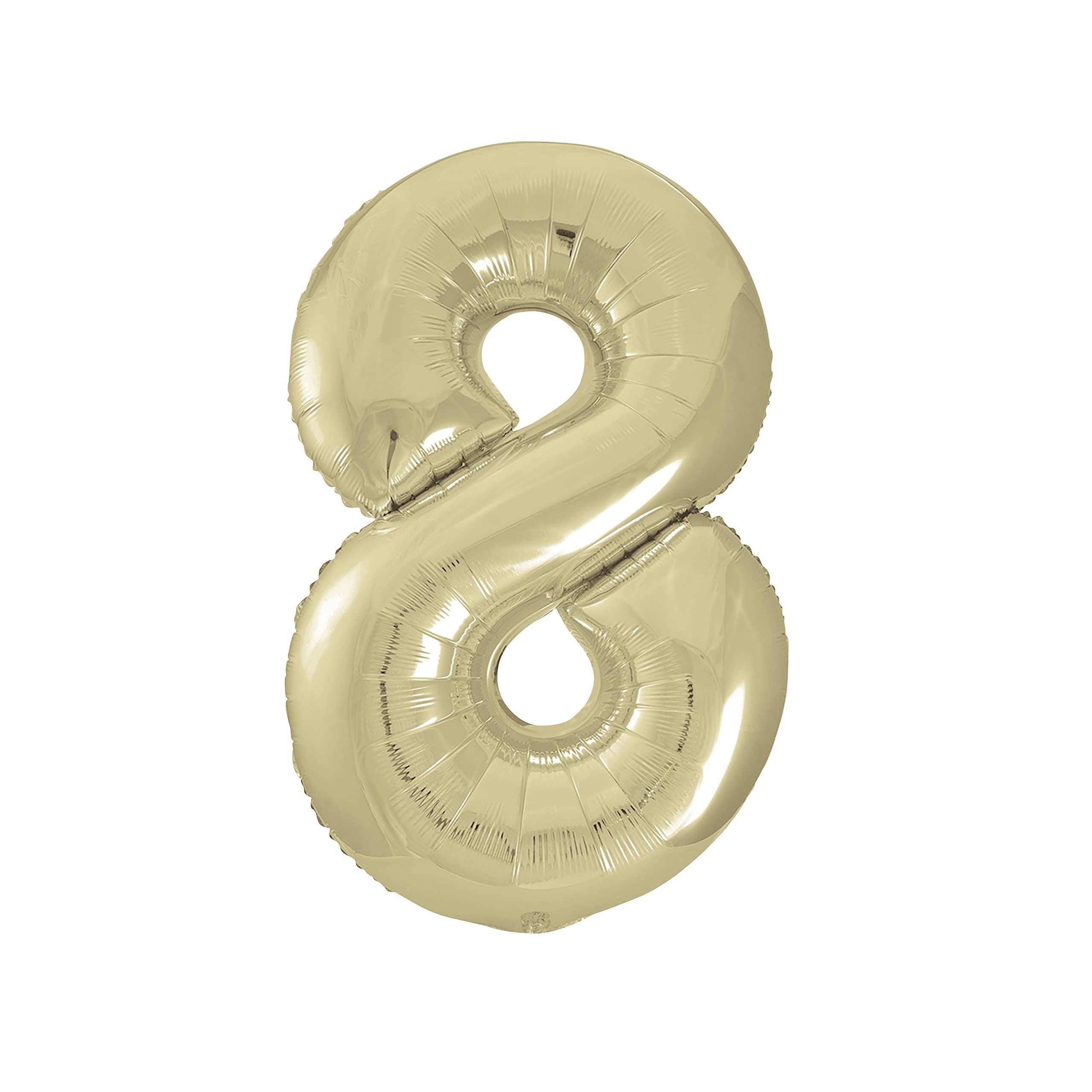 Gold Number 8 Shaped Large Foil Balloon (86cm) 1 Piece - Perfect for Birthday Parties and Special Events