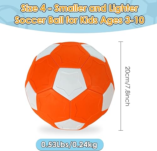 Miniatura 6 de Balón de fútbol Curve para niños tamaño 4, pelota de fútbol suave Swerve para niños y niñas, juegos de actividades en interiores y exteriores, juego
