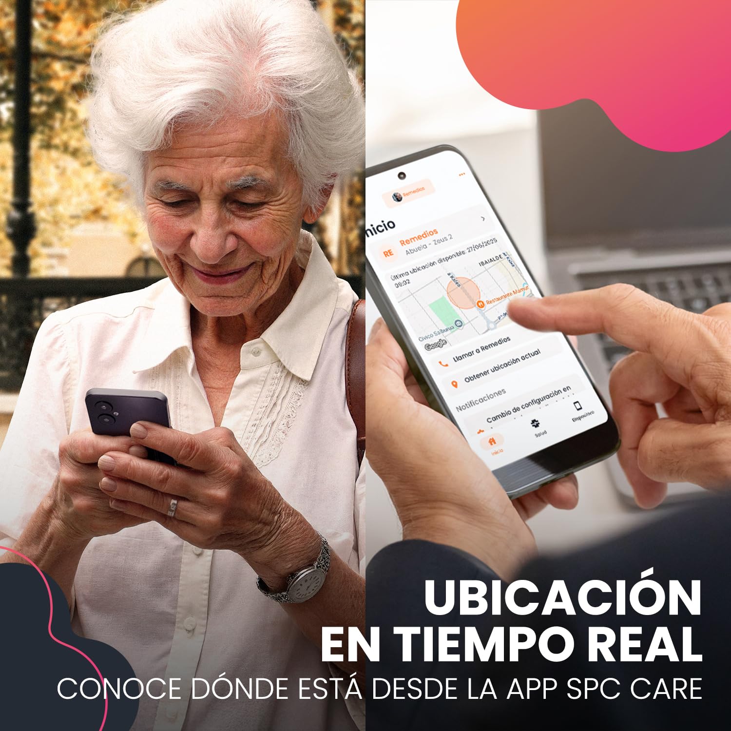 SPC Zeus 2 + Carcasa | Smartphone para Mayores Compatible con App para Control y ubicación remota | Modo fácil, Botones físicos, Iconos XXL | Pantalla 5”, Dos cámaras, 64GB | Base de Carga, Botón SOS