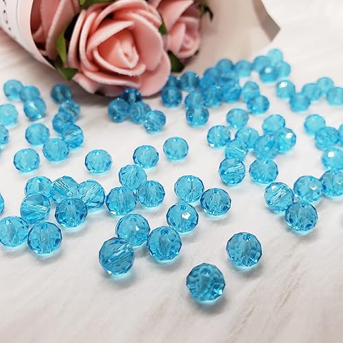 Miniatura 7 de UiMei Briolette de 0.236 in, 750 cuentas de cristal facetadas con forma de Rondelle, cuentas espaciadoras de cristal para pulseras, collares, joyas