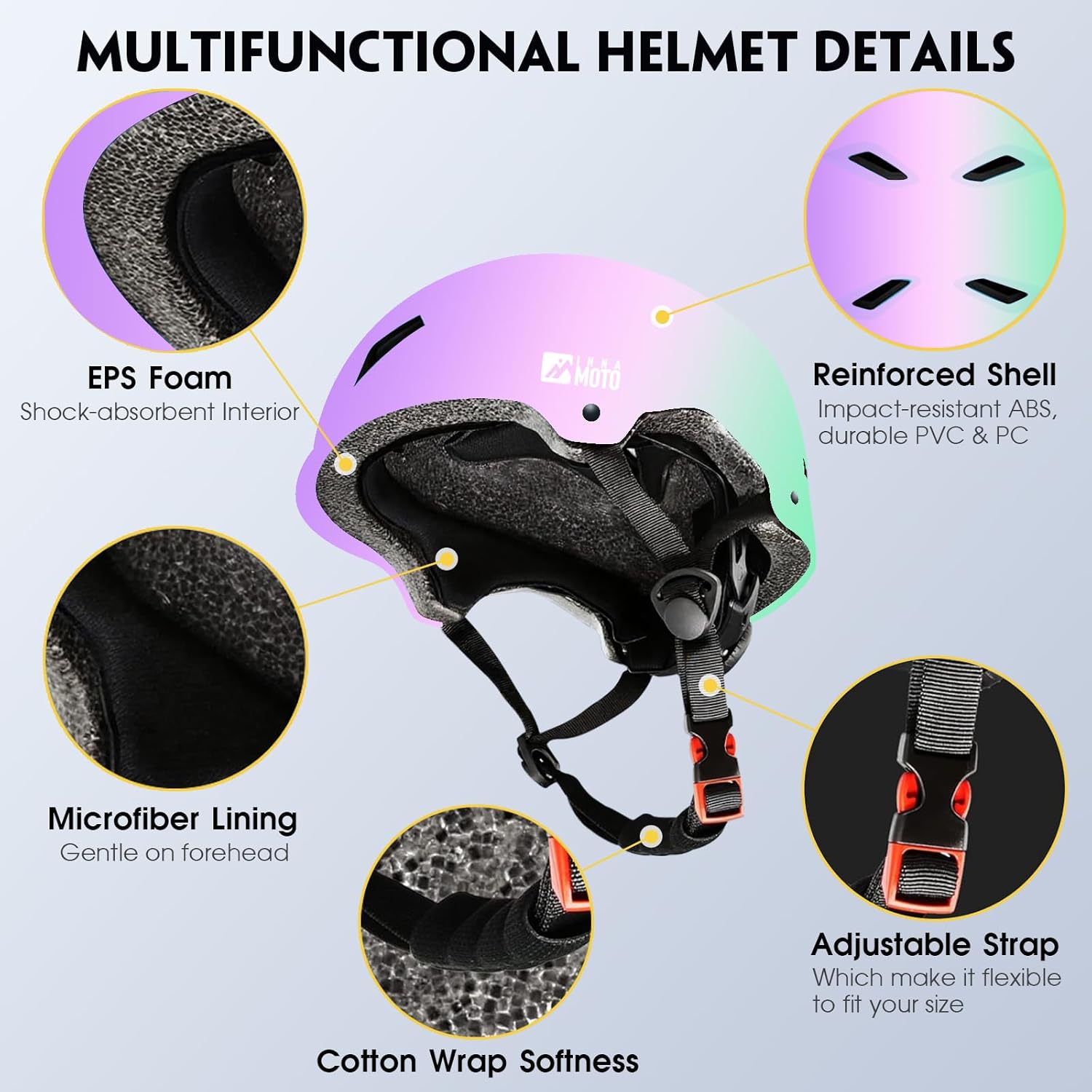 Skateboard Helmet for Adults - Adjustable Certified Safety Adults Helmet for Skateboarding Bike Bicycle Scooter Cycling Skate Skating Multisport Helmets for Kids Youth Boys Girls Women Men