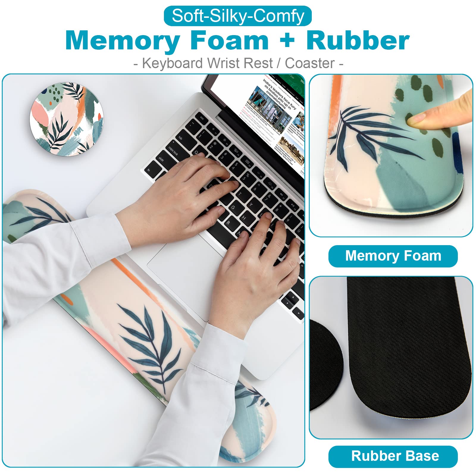 Ergonomisches Mauspad Mit Handgelenkstütze & Memory-Schaum-Auflage – Rutschfest, Für Büro & Gaming