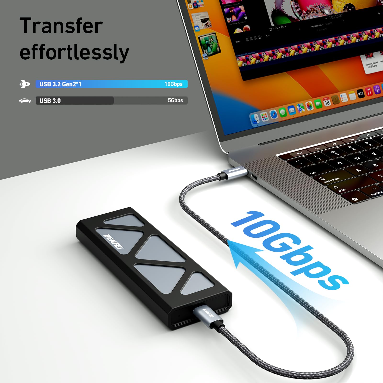 BENFEI Nuovo silicone Cavo USB C Ricarica Rapida (30CM 2Confezioni 10Gbps 60W), Cavo Tipo C Caricabatterie Cellulare für iPhone 15 Plus/Pro Max MacBook Pro iPad Pro Air 4 Samsung Galaxy S23+ S22 Ultra