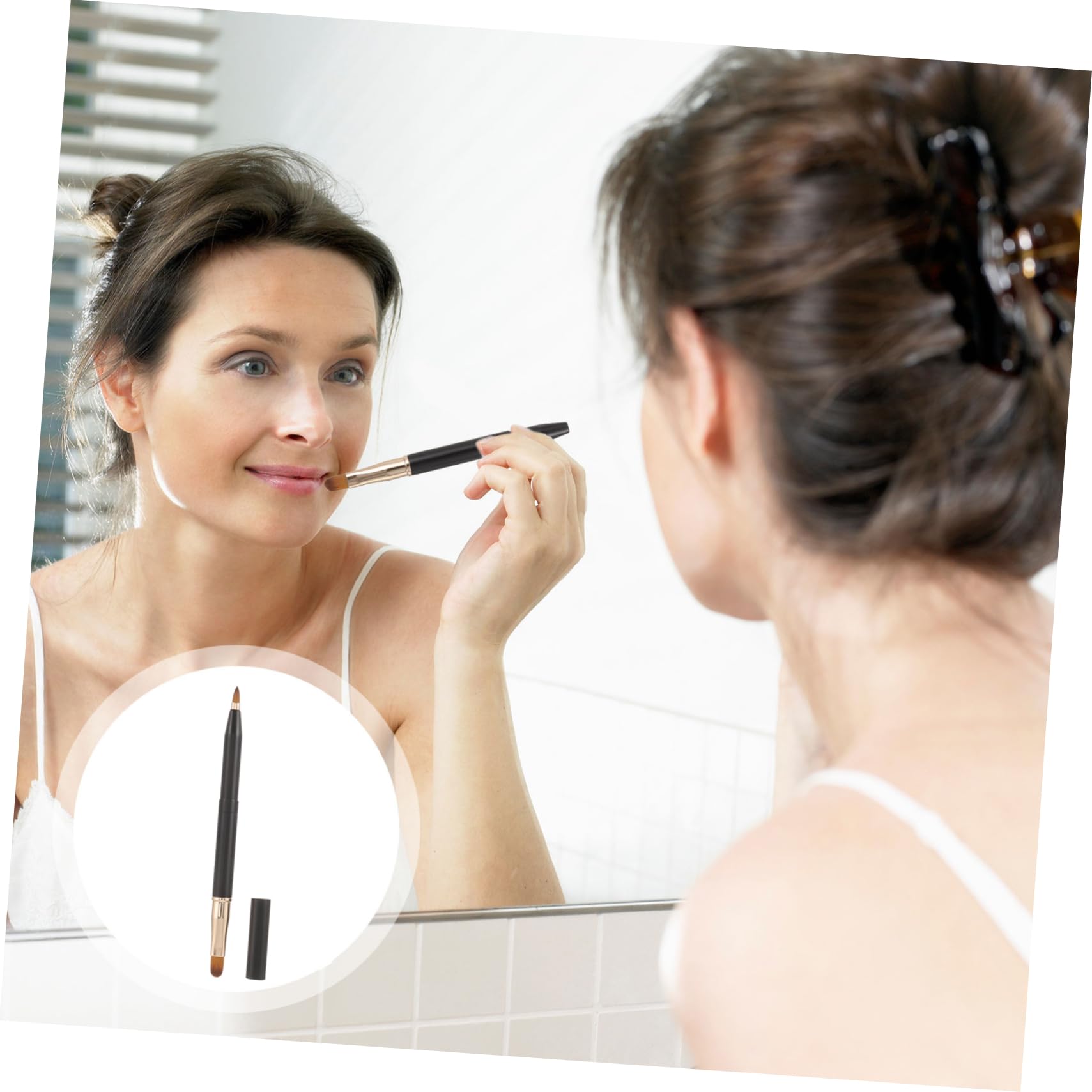 VICASKY Double-ended Lip Brush Set Makeup Tool Kit Portable Lipstick Applicator for Women