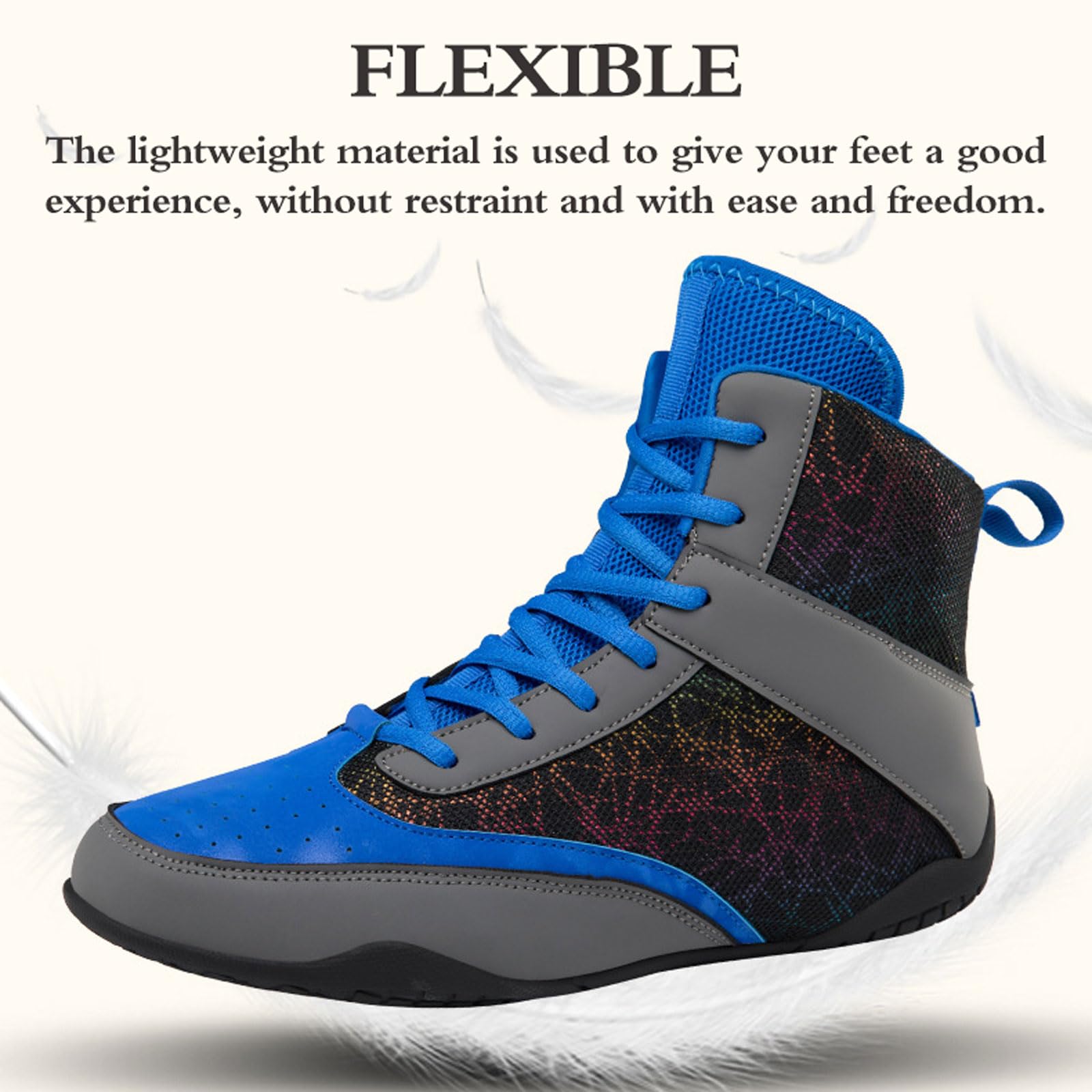 Zapatos de Lucha,Zapatos de Boxeo,Botas de Boxeo,Zapatos de Lucha Transpirables,Unisex,Ligero,Antideslizantes,Flexibles,Confort,para Combate,Wrestling,Fitness,Marciales,Sanda