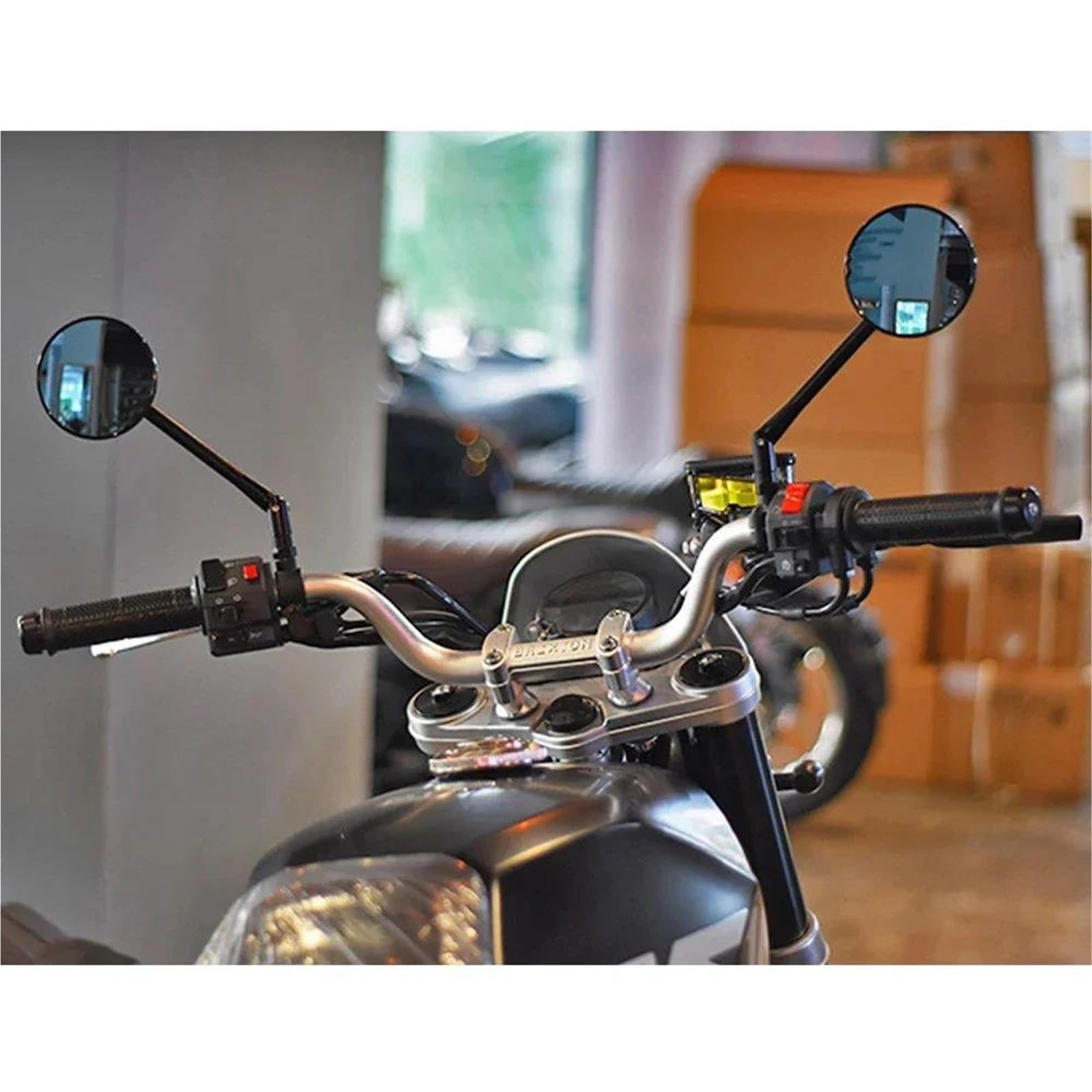 Rétroviseurs Latéraux Moto pour Interceptor 650 pour Trident 660 Motos Rétroviseurs Latéraux Ronds Noirs