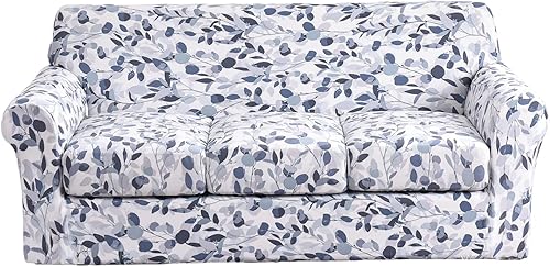 Miniatura 102 de CRFATOP Funda elástica para sillón de 2 piezas, suave y ajustable, con brazos, protector de muebles lavable para sala de estar, mascotas, perros,