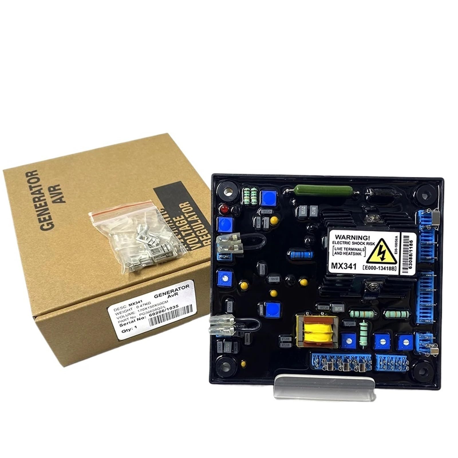 0P7BR328B 1PCS MX341-2 AVR Generator Automatic Voltage Regulator Stabilizer Control Module Board Genset Parts