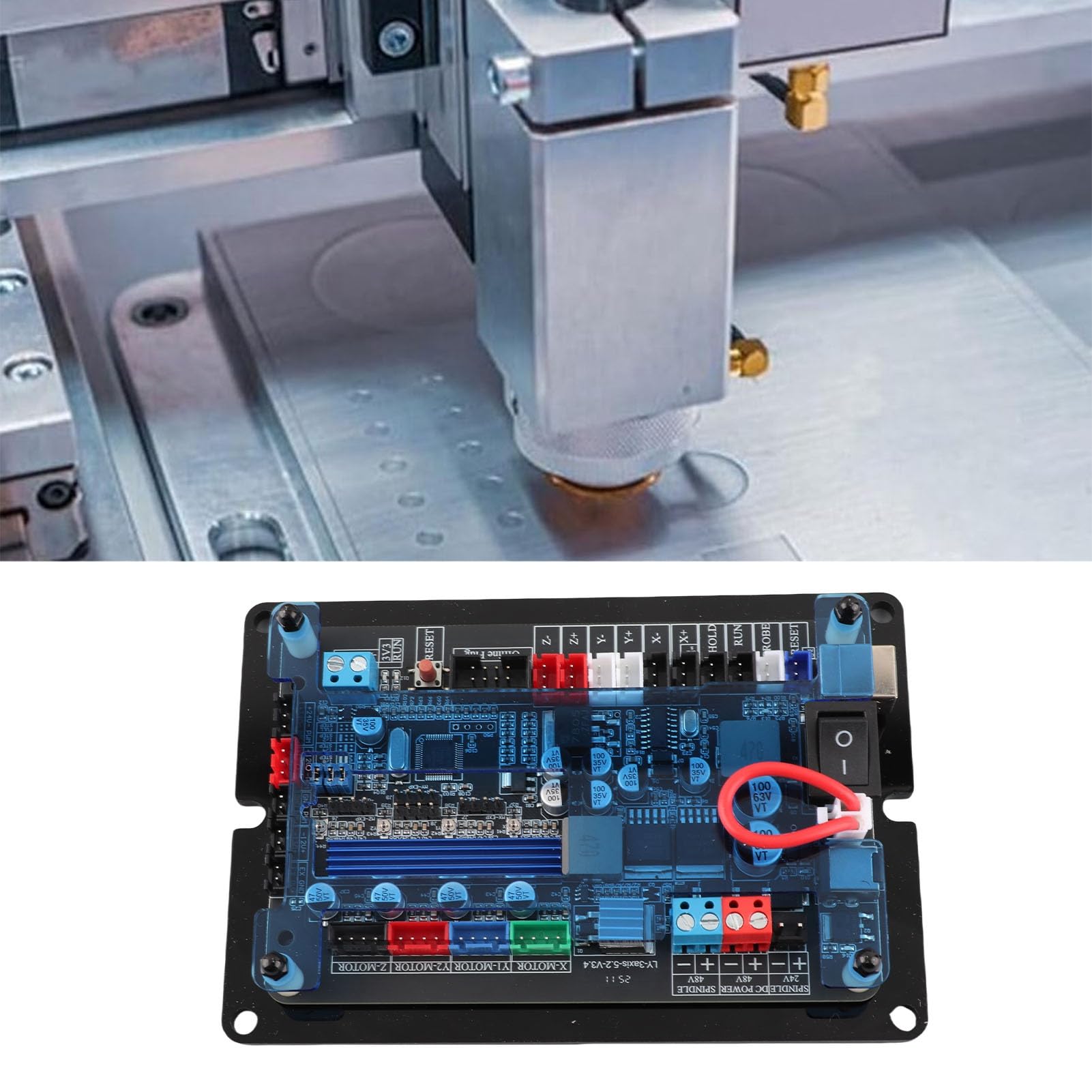 RepiceFinem Carte de Contrôleur GRBL 3 Axes 32 Bits pour Moteur Pas à Pas Contrôle Précis du Mouvement pour Machines de Gravure du Bois et Routeurs CNC avec Support Hors Ligne Compatibilité Polyvale