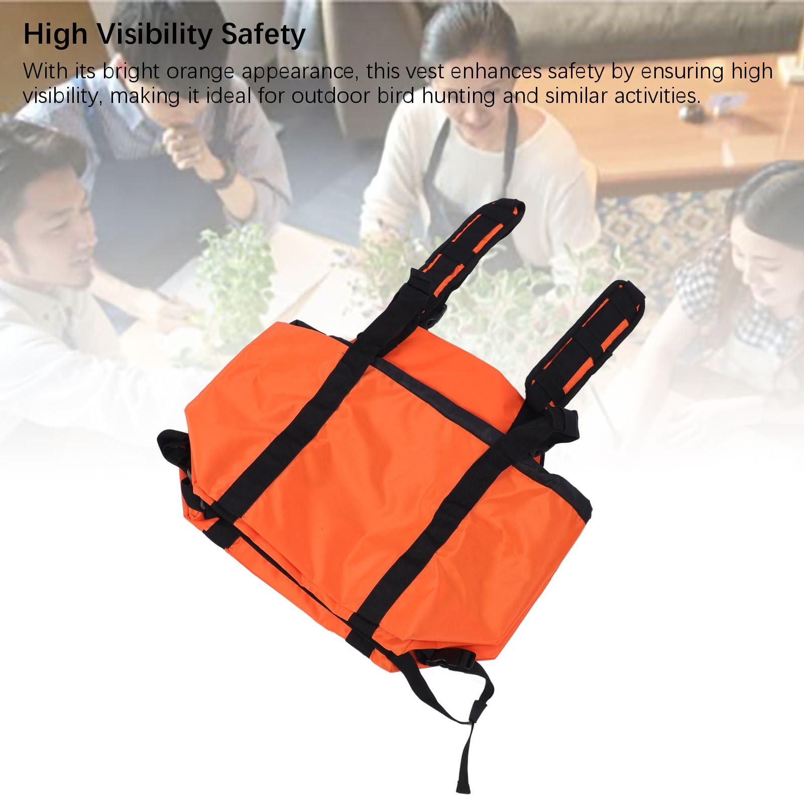 WOHPNLE 2 Bags Expedition Backpack Vest, 900d Nylon Bird Vest High Visibility Expedition Packs with Dual Compartments and Quick Access Straps for Men Orange