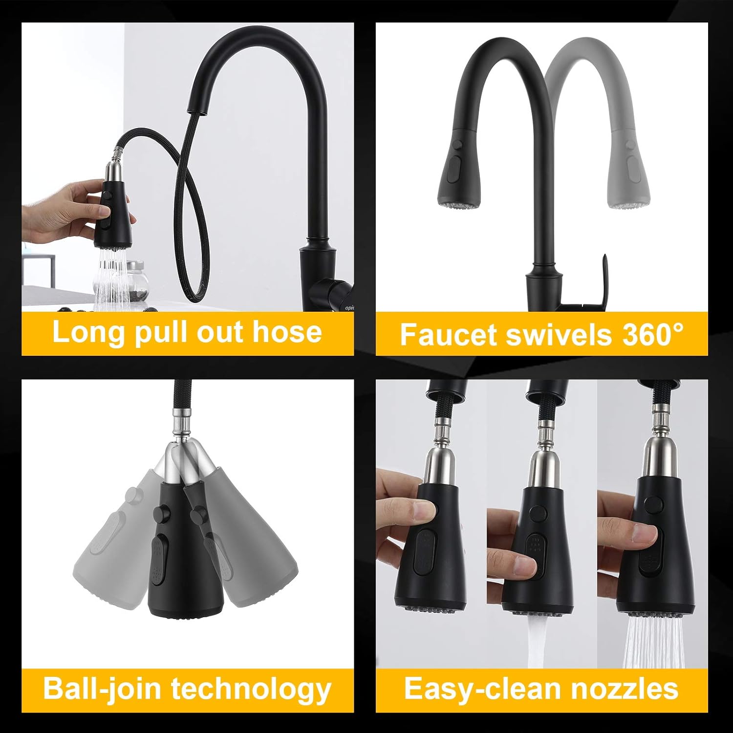 Rеvіеw Opiucl Kitchen Faucet with 3 Modes Pull Down Sprayer Single Handle High Arc Brushed Nickel Kitchen Sink Faucet with Deck Plate Single Level Stainless Steel Utility Sink Faucets for Laundry