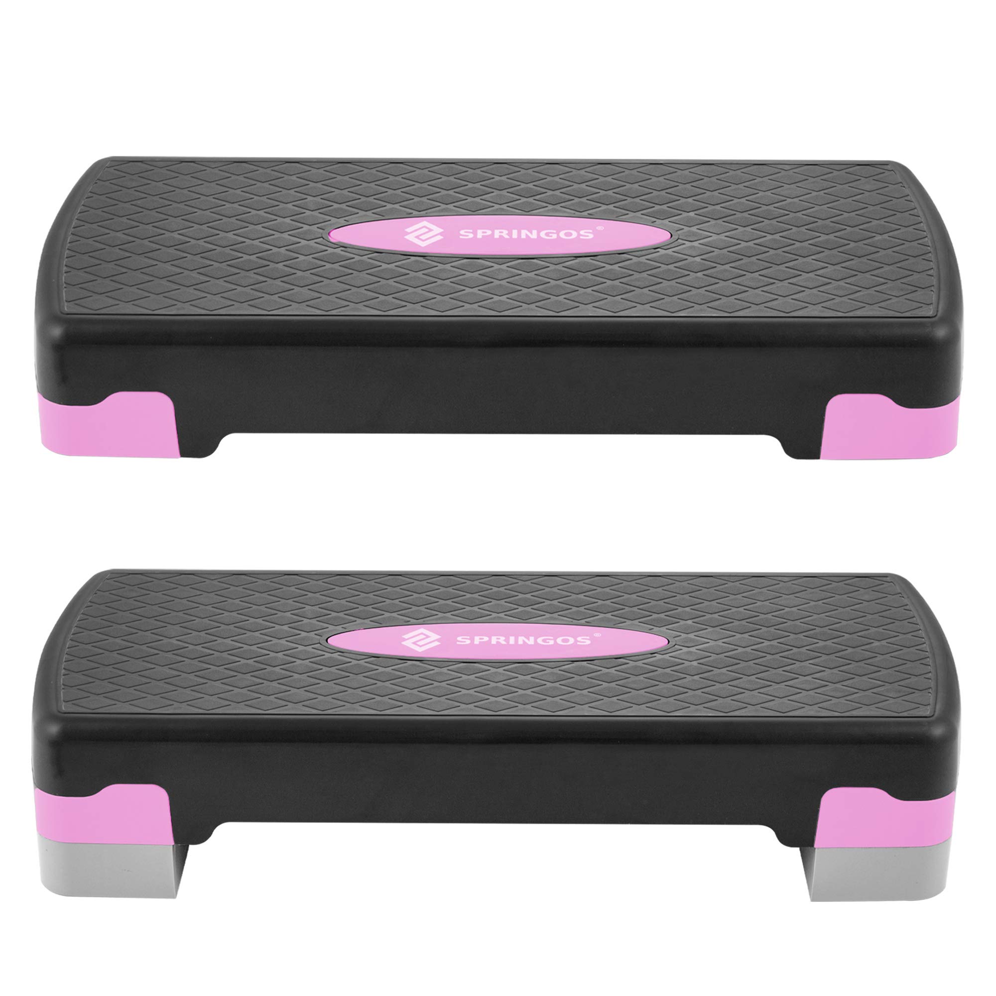 SPRINGOS Step Fitness Casa Stepper 68 x 28,5 cm, 2 Altezze Regolabili, Superficie Antiscivolo, Capacità Massima 350 kg – Ideale per Allenamenti Cardio e Muscolari