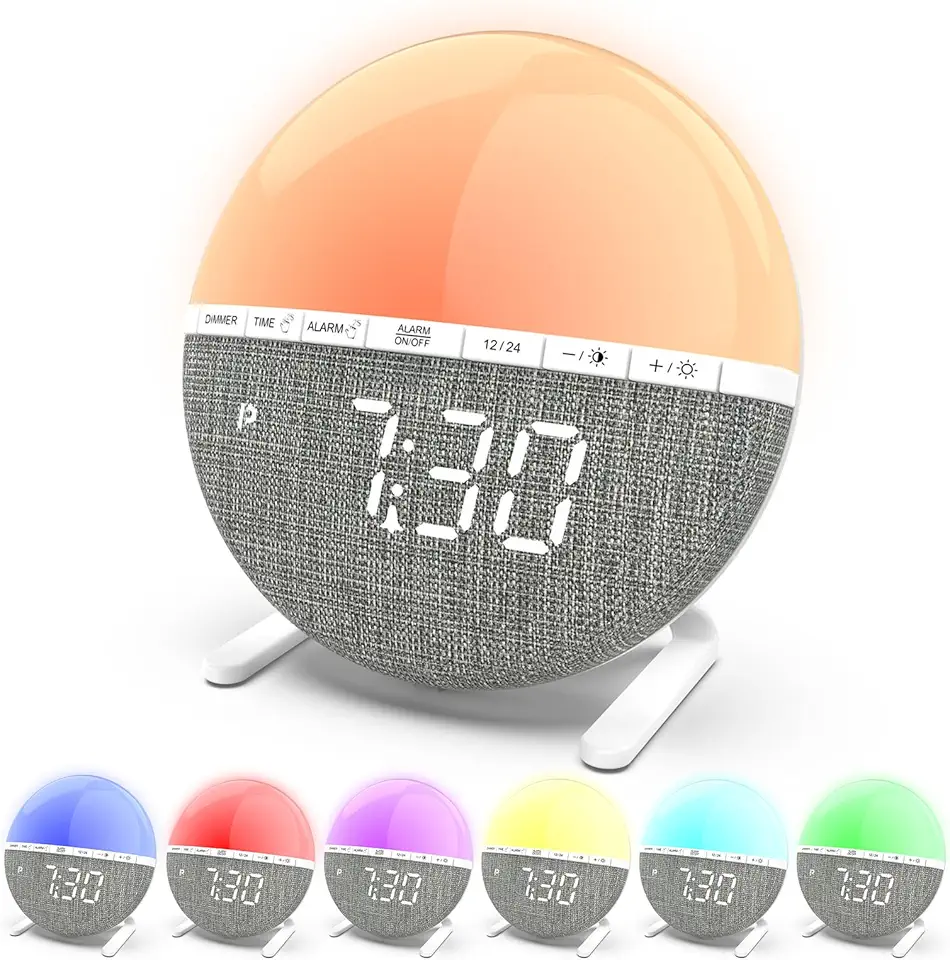 Routine matinale aesthetic 2026 : 50 produits pour transformer ton reveil GOMETY Réveil Lumineux Simulateur d’Aube, Lampe de Réveil Lever du Soleil avec Snooze, 7 S