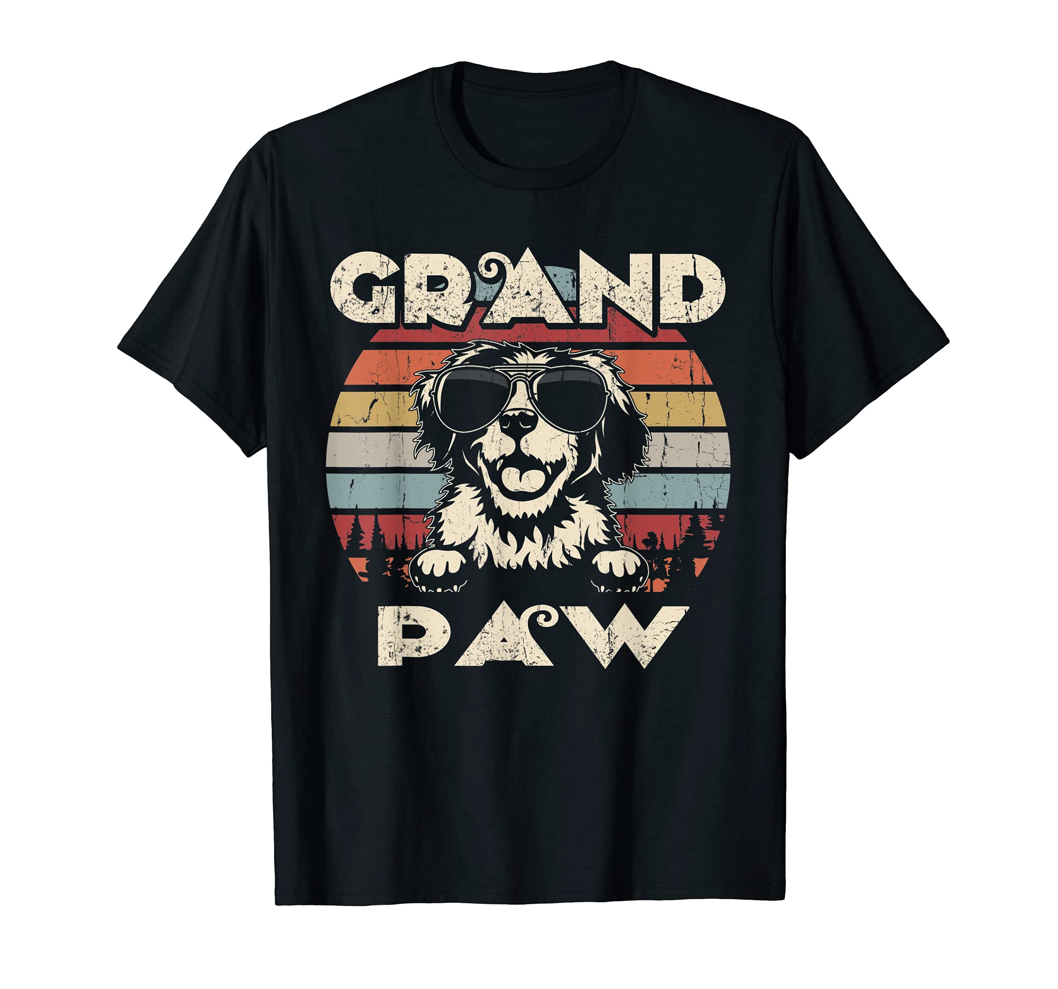 Grand Paw Brittany dog lovers vintage retro T-Shirt, Black
