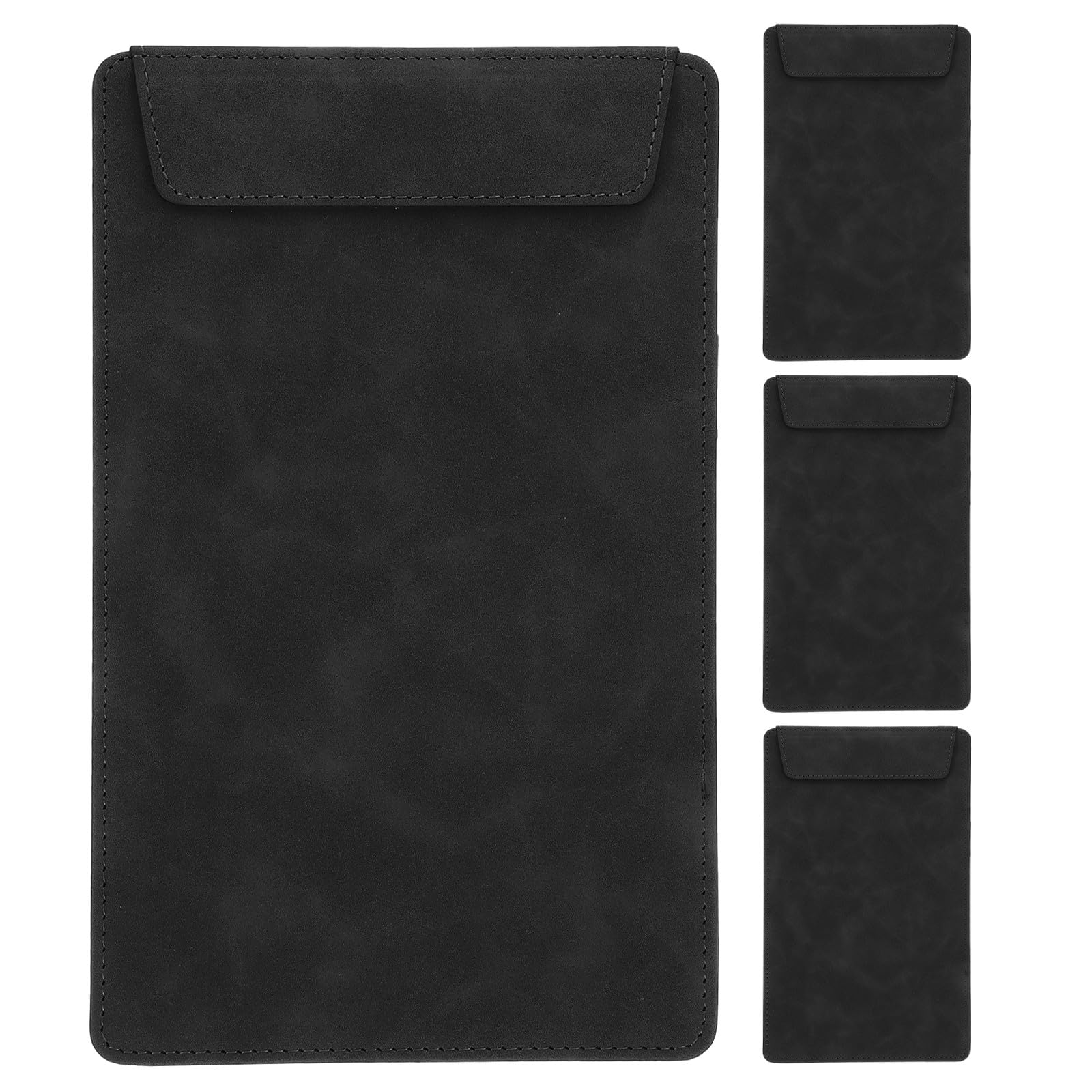 VALICLUD 4 Piezas Carpeta para Menú Negro de Cuero Sintético Clip Magnético y Mecanismo de Volteo Elegante para Uso Frecuente en Experiencias Gastronómicas