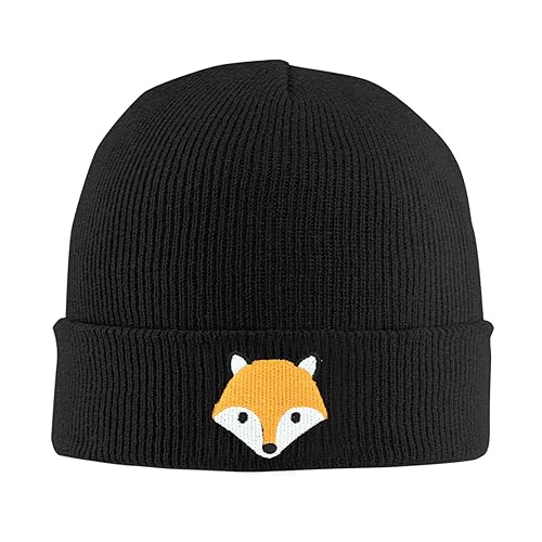 mutakin Dog Embroidery Beanie Hat Unisex Knit Cuffed Cap Women Men Gift - One Size-Medium - Fox