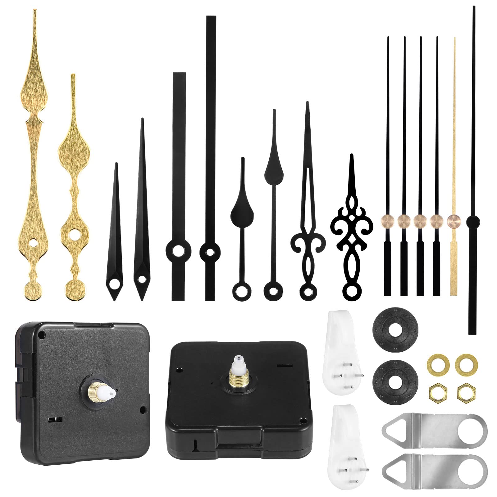 Lusee Silent Clock Movement, 2 Pack Quartz Clock Mechanisms Battery