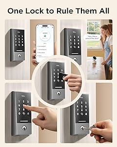 TCL Smart Lock D2, Built-in Doorbell Door Lock, Keyless Entry Security Electronic Deadbolt for Front Door, Compatible with Alexa, Auto Lock, Voice Control, Easy Install