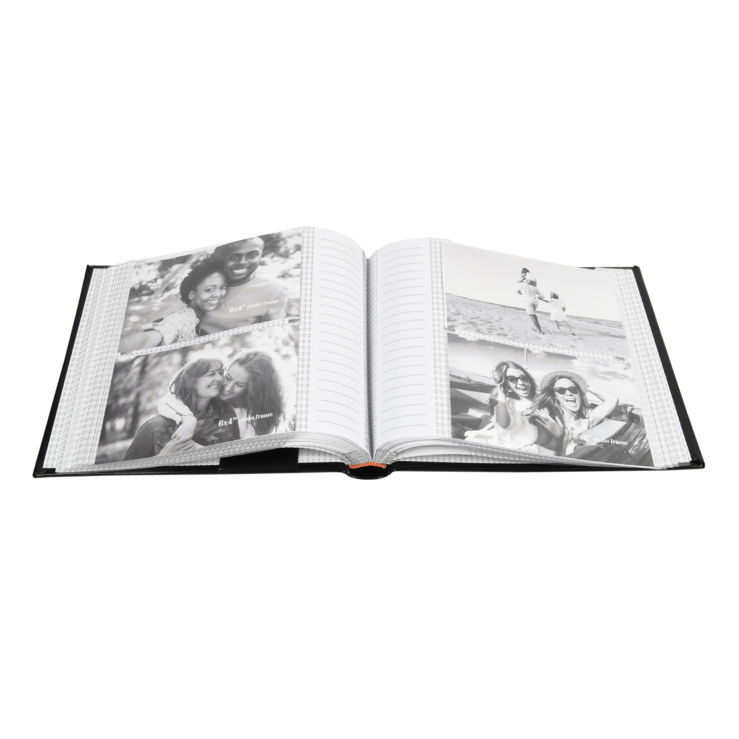 Album fotografico in ecopelle nera con copertina per finestra, contiene foto da 120 a 10 x 15 cm