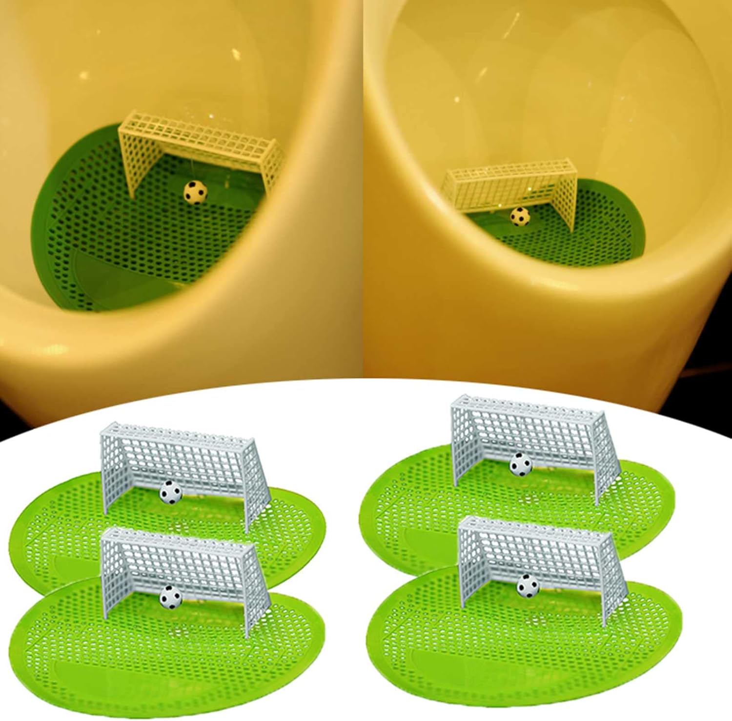 Gigesute 4PCS Urinal Screen Deodorizer,Football Male Toilet