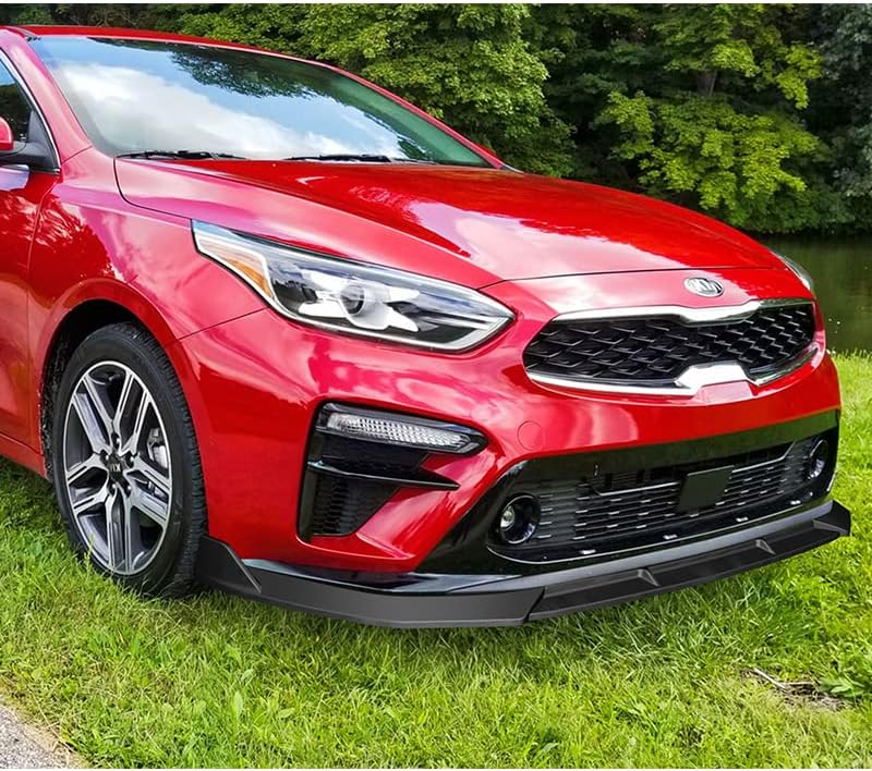 3PCS Front Bumper Lip Kit fit for compatible with 2019-2021 Kia Forte/Forte5, STP-Style Splitter Trim Protection Spoiler, Air-Dam-Chin-Diffuser (Unpainted Matt Black)