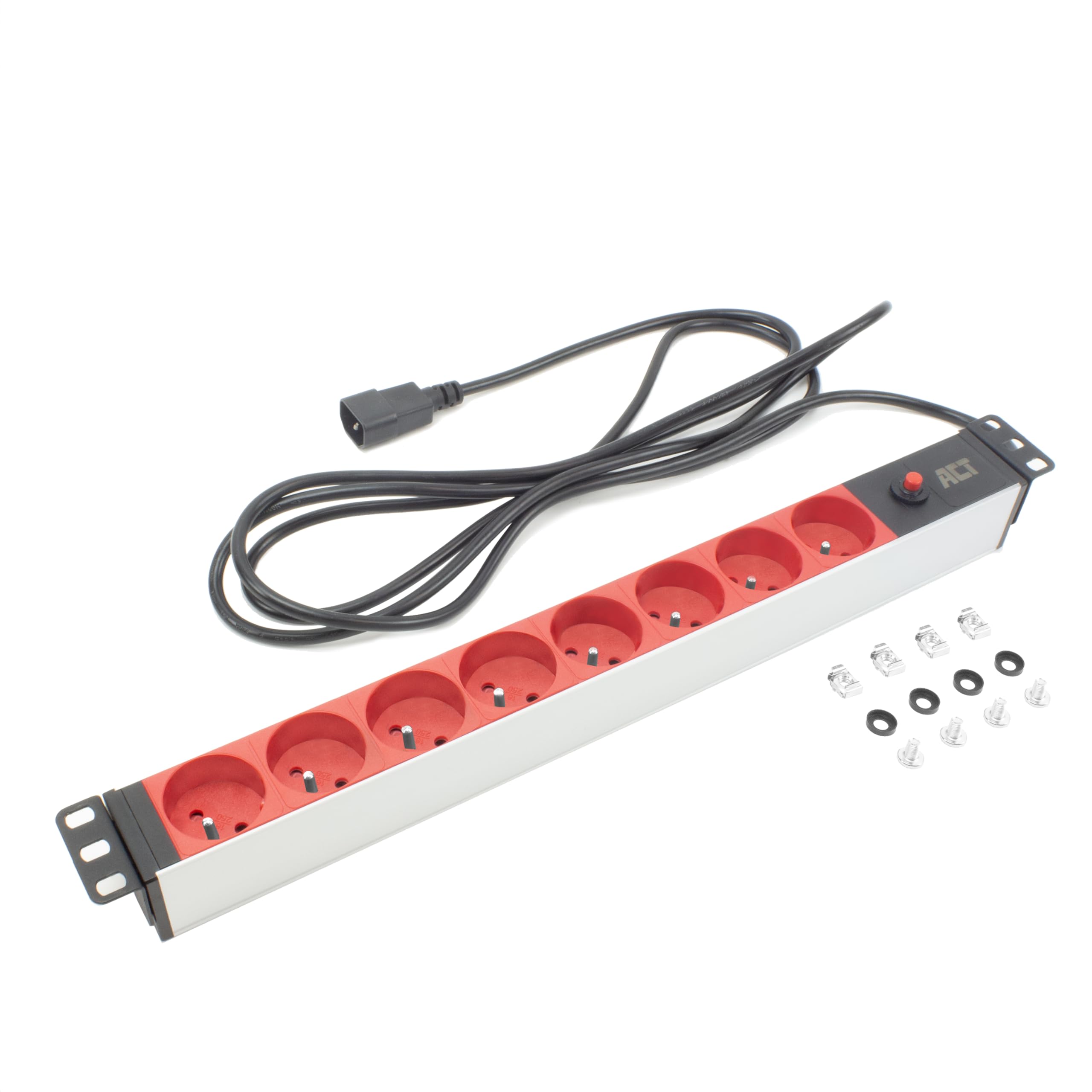 ACT PDU Steckdosenleiste 19", 8X Typ E mit Erdung, 3m Kabel C14 - PD3155