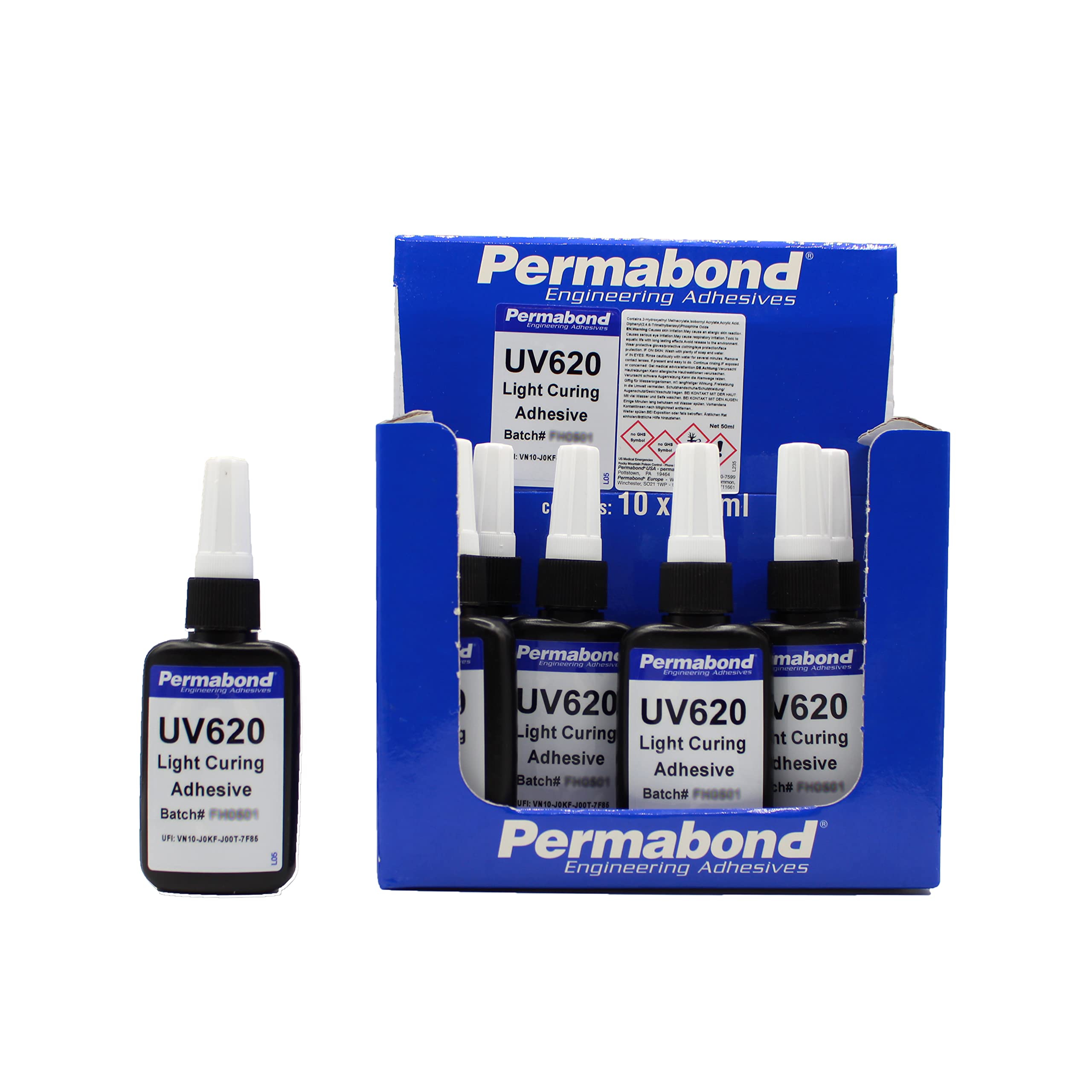Buy Permabond UV620 (10 x 50ml) Optically Clear Single-Part Fast Curing ...