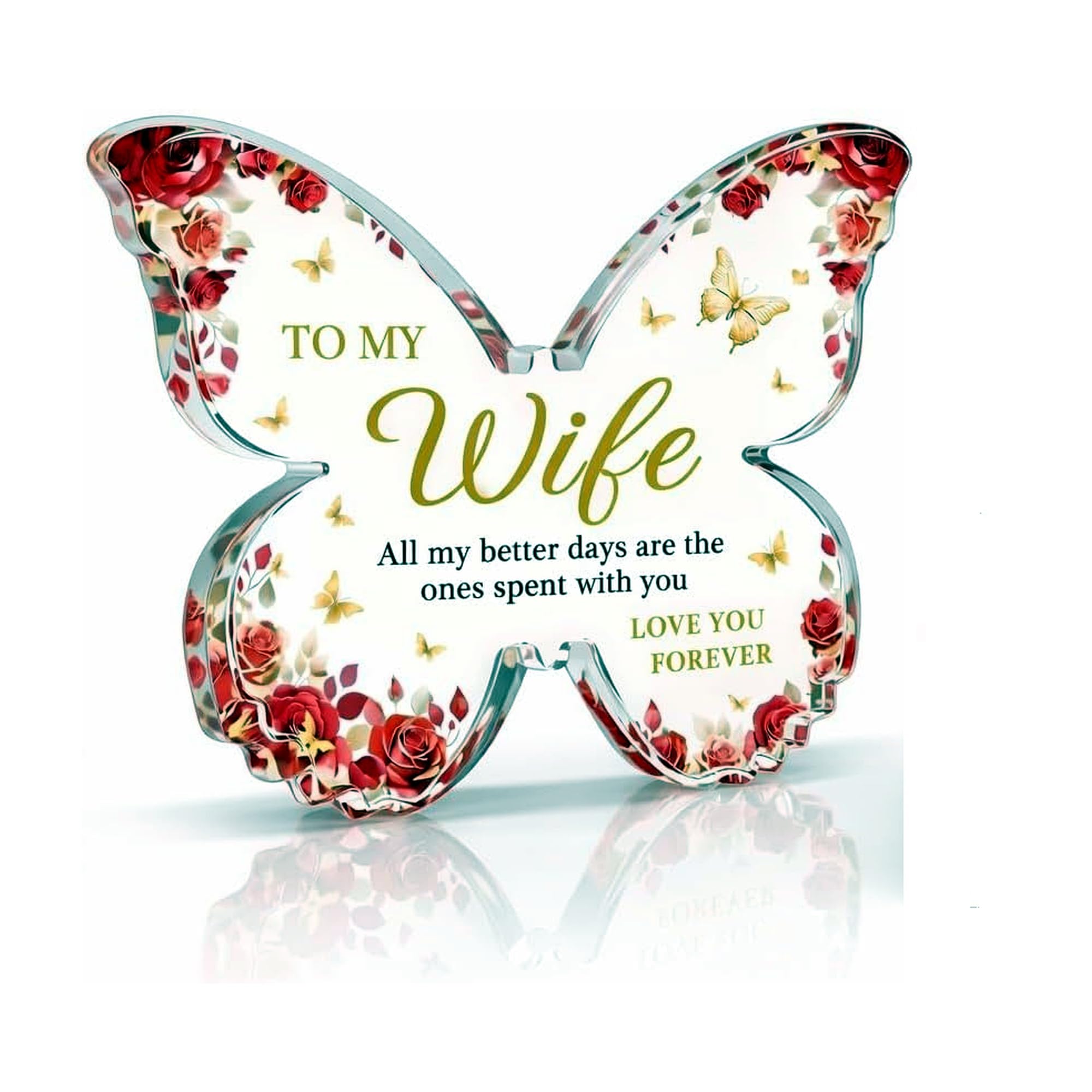 To My Wife Memorial Transparent Acrylic Plaque Birthday gift Anniversary Couples Gifts Home & Bedroom Decor Unique Gift for Her