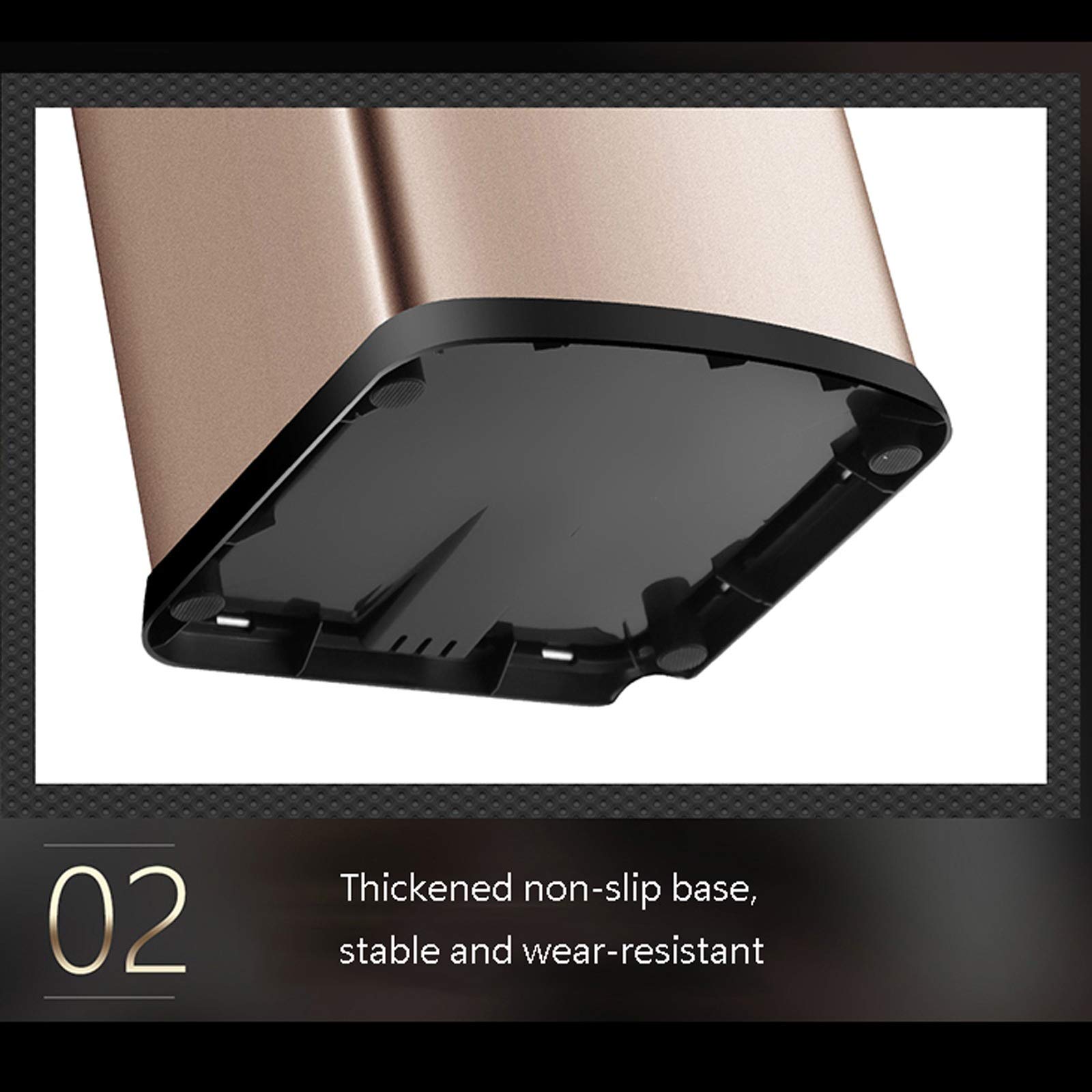 Papierkorb quadratischer Mülleimer aus Edelstahl große Kapazität Mülleimer ohne Deckel moderner minimalistischer Mülleimer für Küche Wohnzimmer Büro,Schwarz-15L