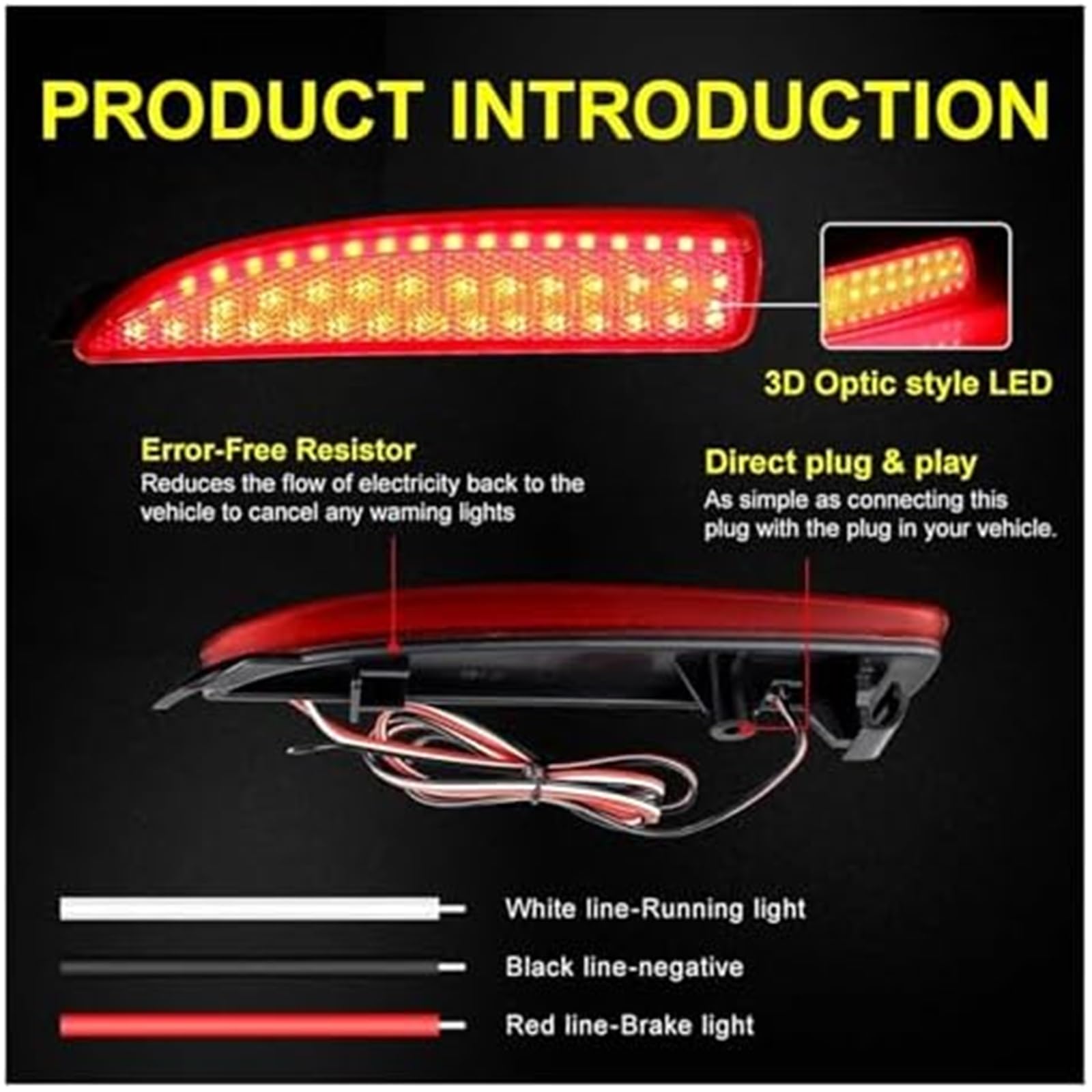 Juego de 2 luces traseras LED for parachoques trasero de coche