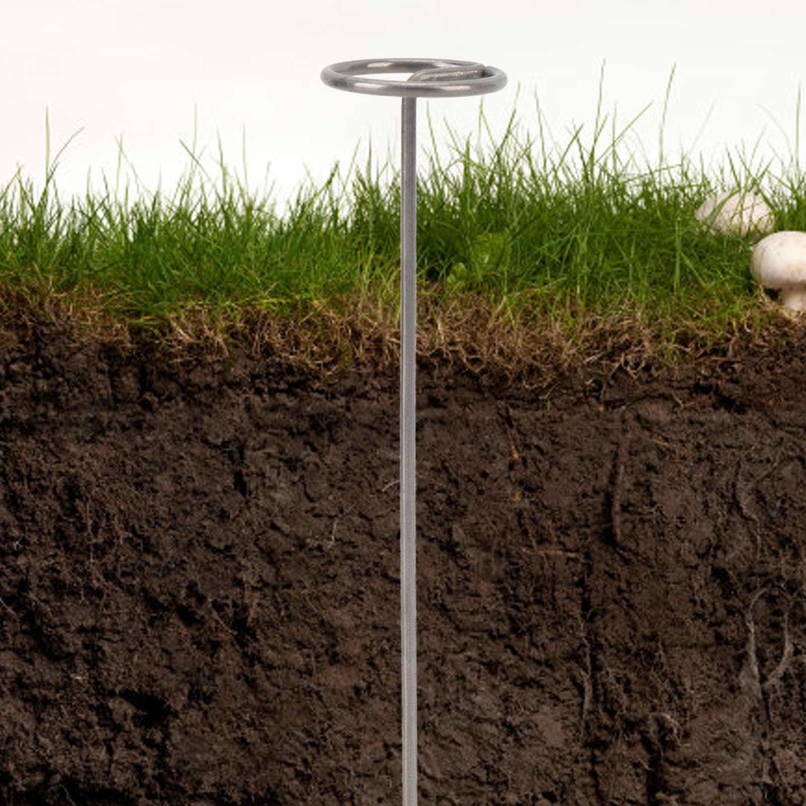 100 perni in tessuto paesaggistico, picchetti in acciaio, cerchi superiori, per copertura vegetale da giardino