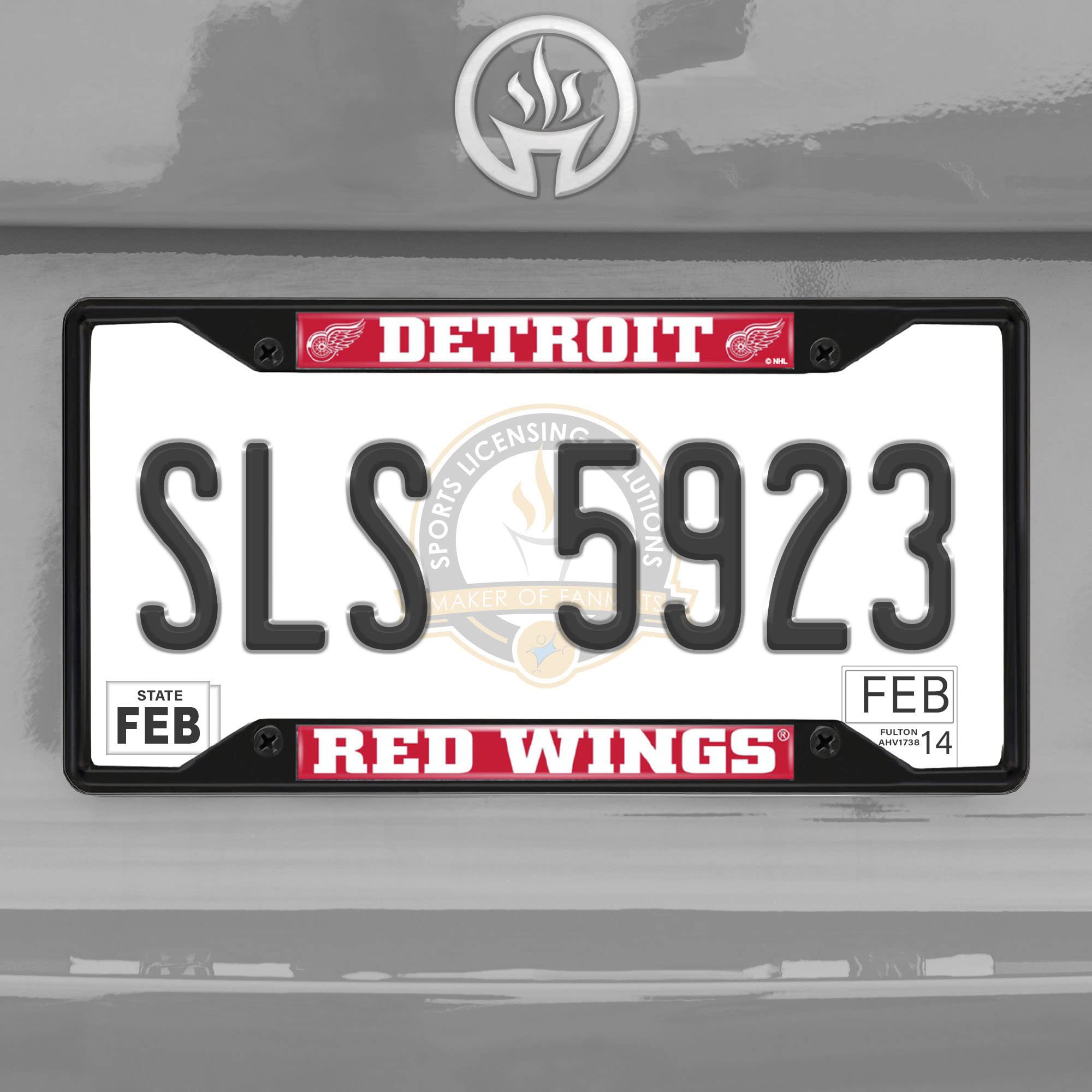 FANMATS 31381 Detroit Red Wings Metal License Plate Frame Black Finish