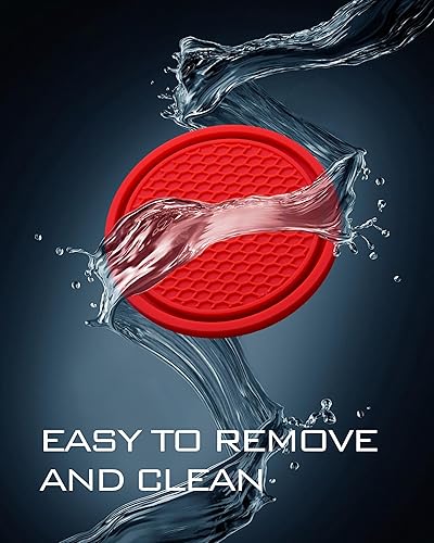 Miniatura 5 de Posavasos para portavasos de automóvil, paquete de 4 posavasos de silicona para automóvil, insertos antideslizantes universales, accesorios para el