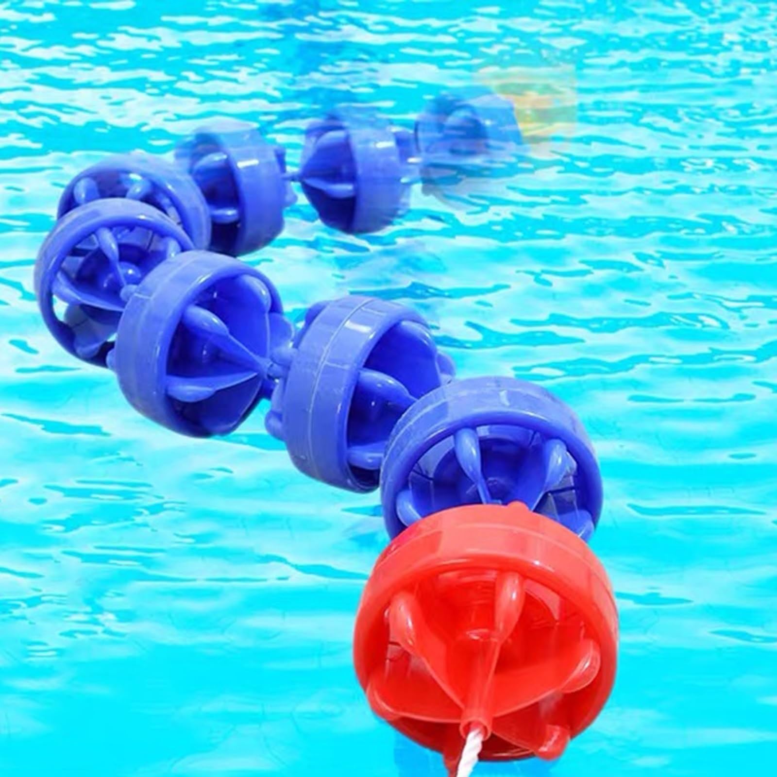 PLSZLL Adjustable Length Spherical Pool Lane Line, Floating Pond Divider Rope For School & Gym/Hotel/Resort Pond, Pool Lane Divider, Safety Aids(L 25M)