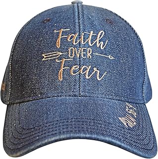 Grace & Truth Womens Cap - Faith Over Fear - Denim Blue