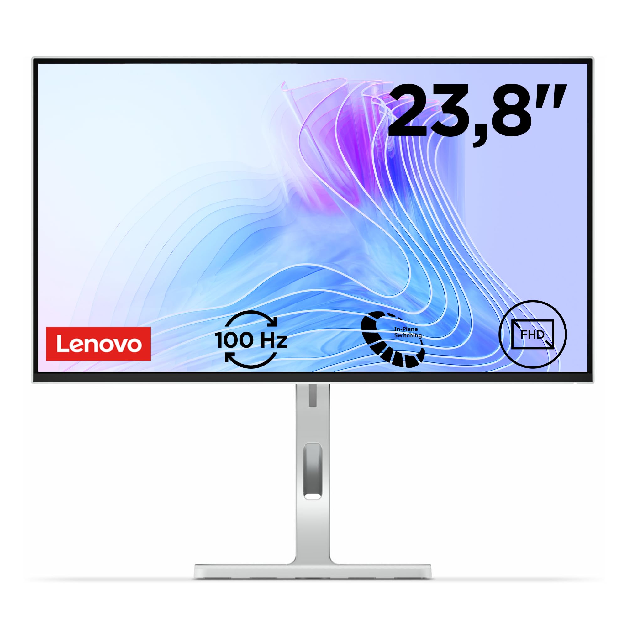 Lenovo L24m-4A - Monitor FHD 23.8" (IPS, 4 Lados Ultrafinos, HDMI 1.4 - USB-C, 16:9, Tasa de Refresco 100Hz, Tiempo Respuesta 1ms, Montaje VESA 100 mm, Ajuste Inclinación/Altura/Pivote/Giro) - Gris