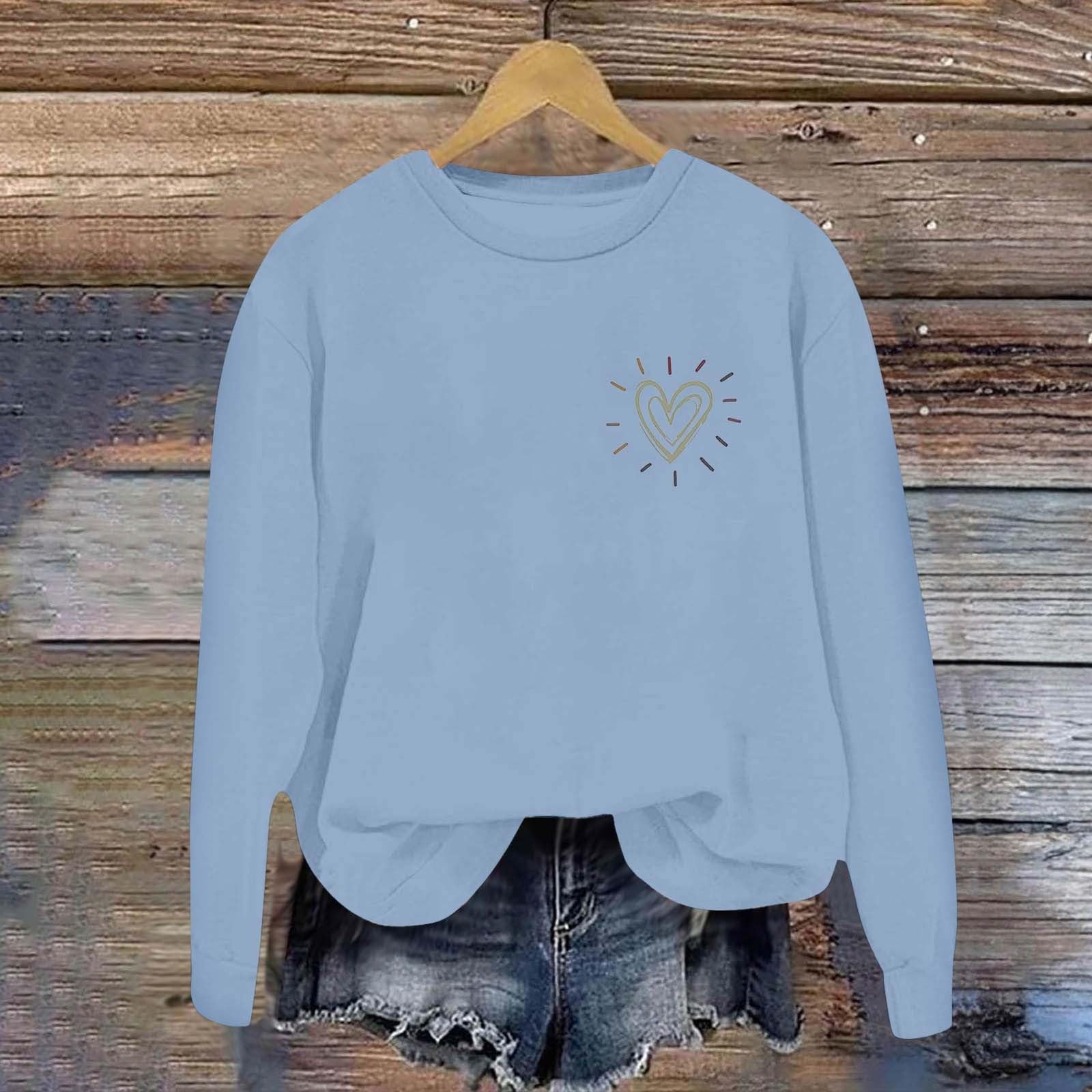 Sudadera Sin Capucha para Mujer,Sudadera de Cuello Redondo para Mujer, Manga Larga, Informal, Holgada, básica, Cuello Redondo, cómoda, Suave, para Primavera, otoño e Invierno