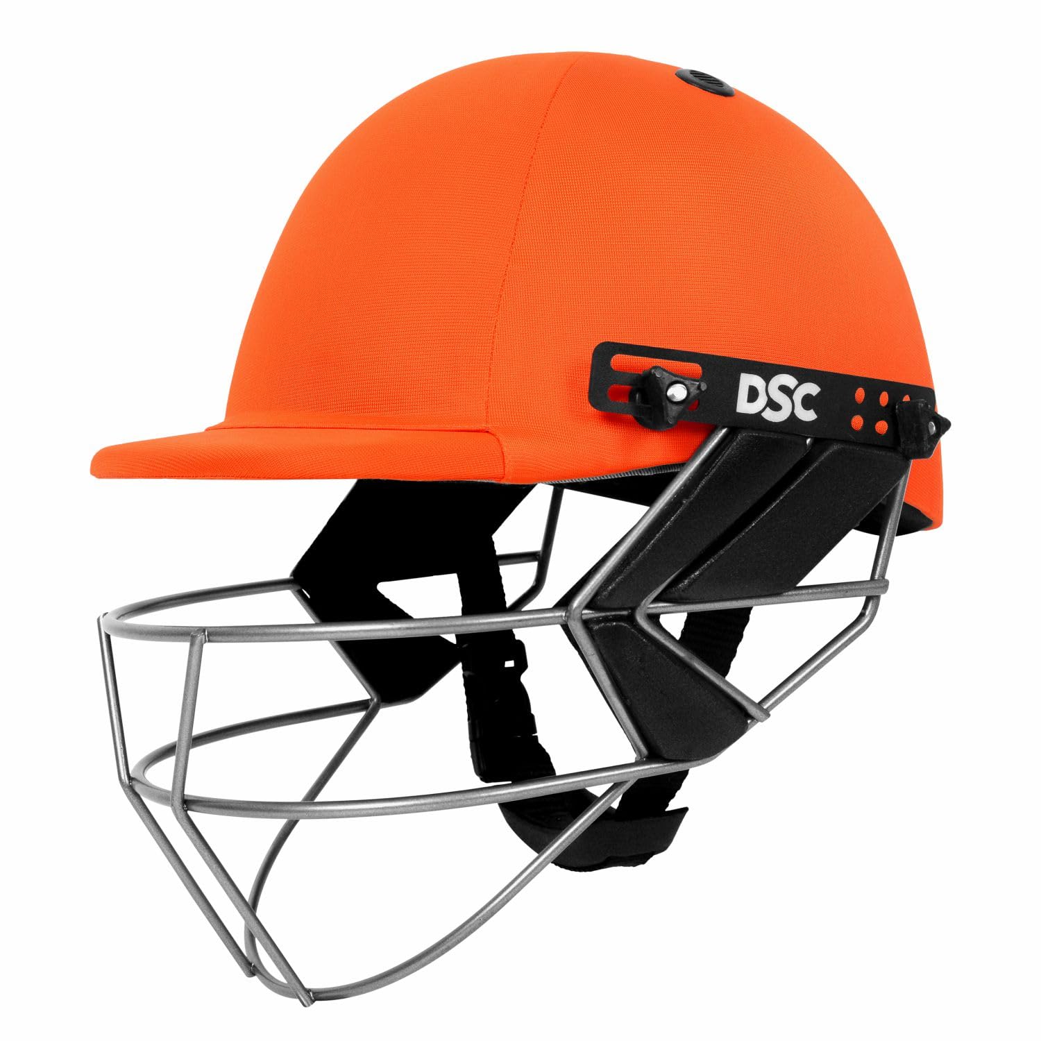 DSC FORT44 Cricket Helmet for Men & Boys (Adjustable Steel Grill | Back Support Strap |Color: Orange | Light Weight | Si