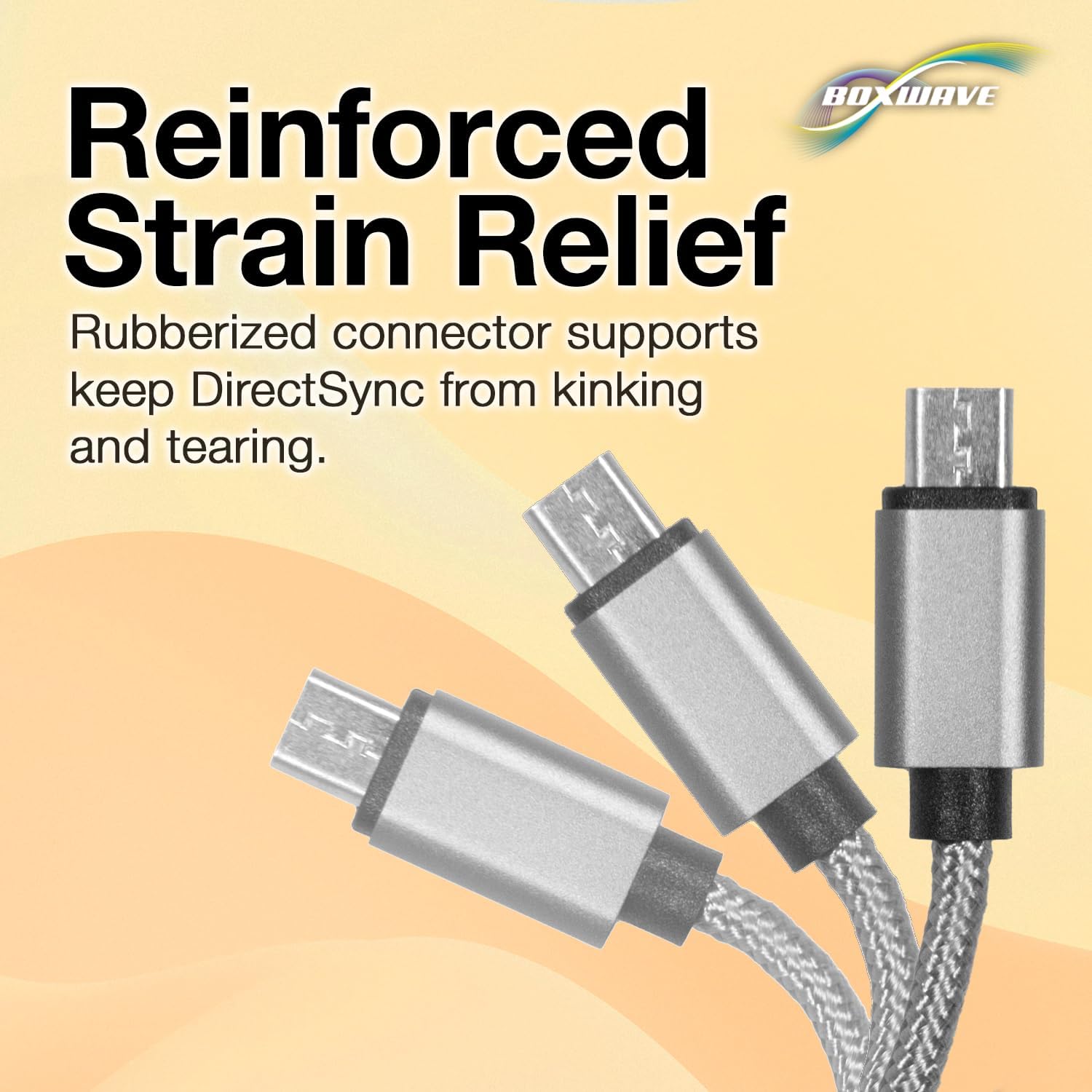 Close-up of the braided nylon construction of the BoxWave DuraCable