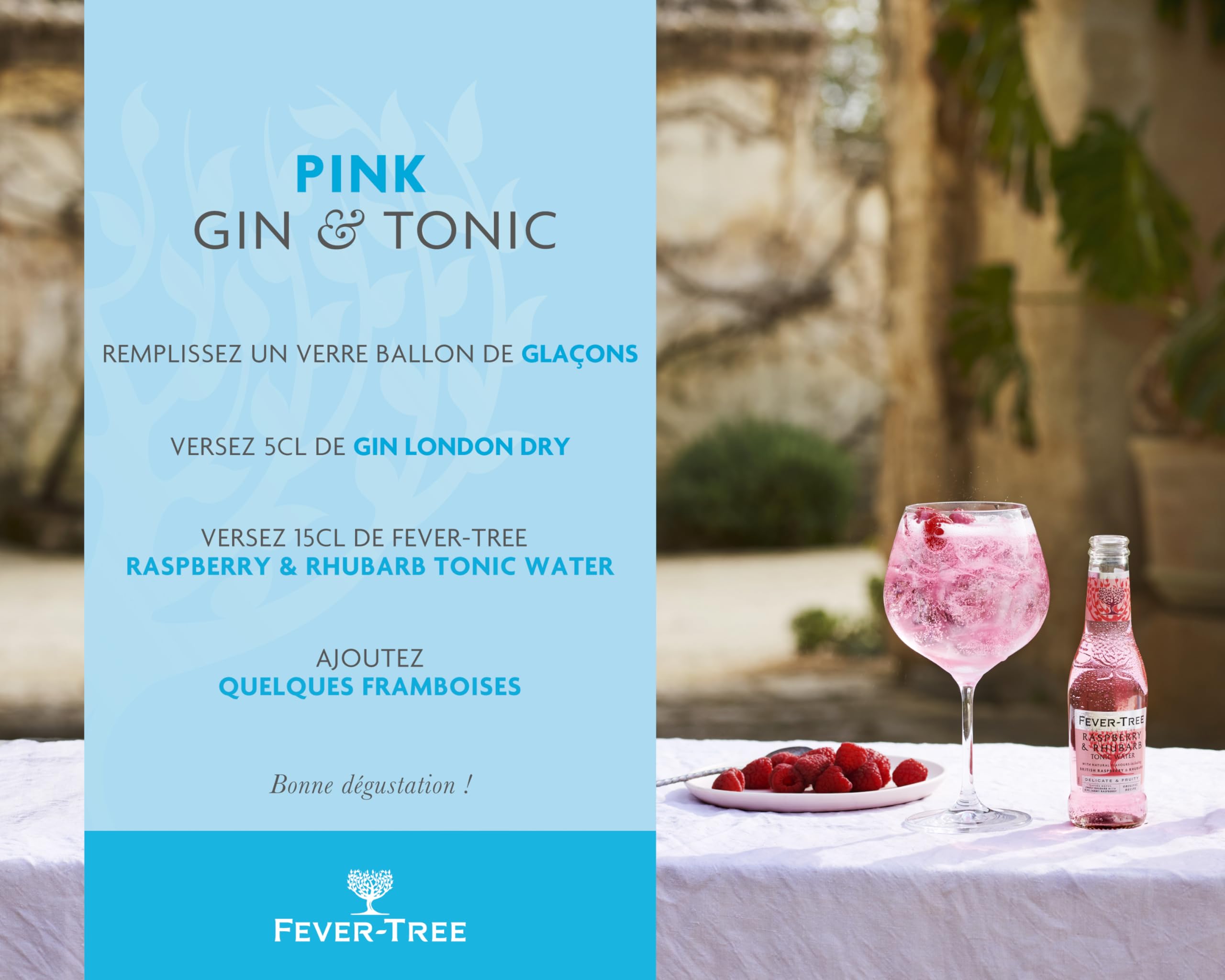 FEVER-TREE - 24 Bouteilles de 200ml - Raspberry et Rhubarb Tonic Water (Framboise-Rhubarbe)