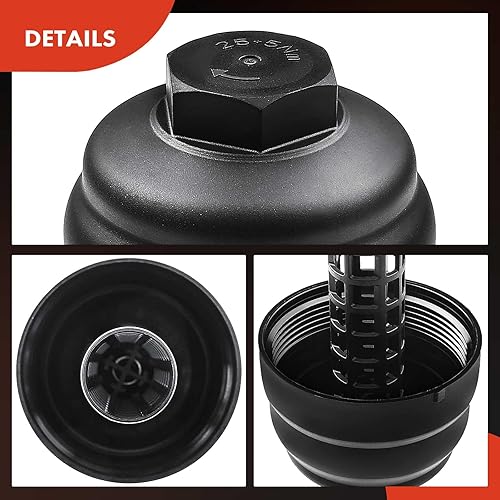 Miniatura 7 de A-Premium Conjunto de tapa de carcasa de filtro de aceite compatible con Audi A4, A4 Quattro, Q5, Q7, A5 Quattro, A6, A6 Quattro, A7 Quattro, A8