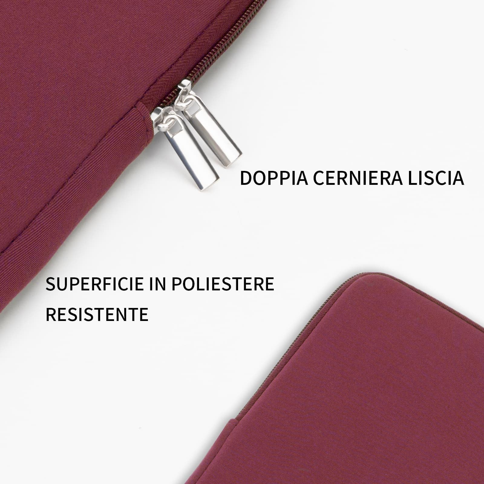 RAINYEAR Custodia protettiva per laptop da 14 pollici con fodera morbida e imbottitura, compatibile con Notebook e Chromebook da 14 pollici, MacBook Air da 15 pollici M2 M3 M4 M5, Rosso