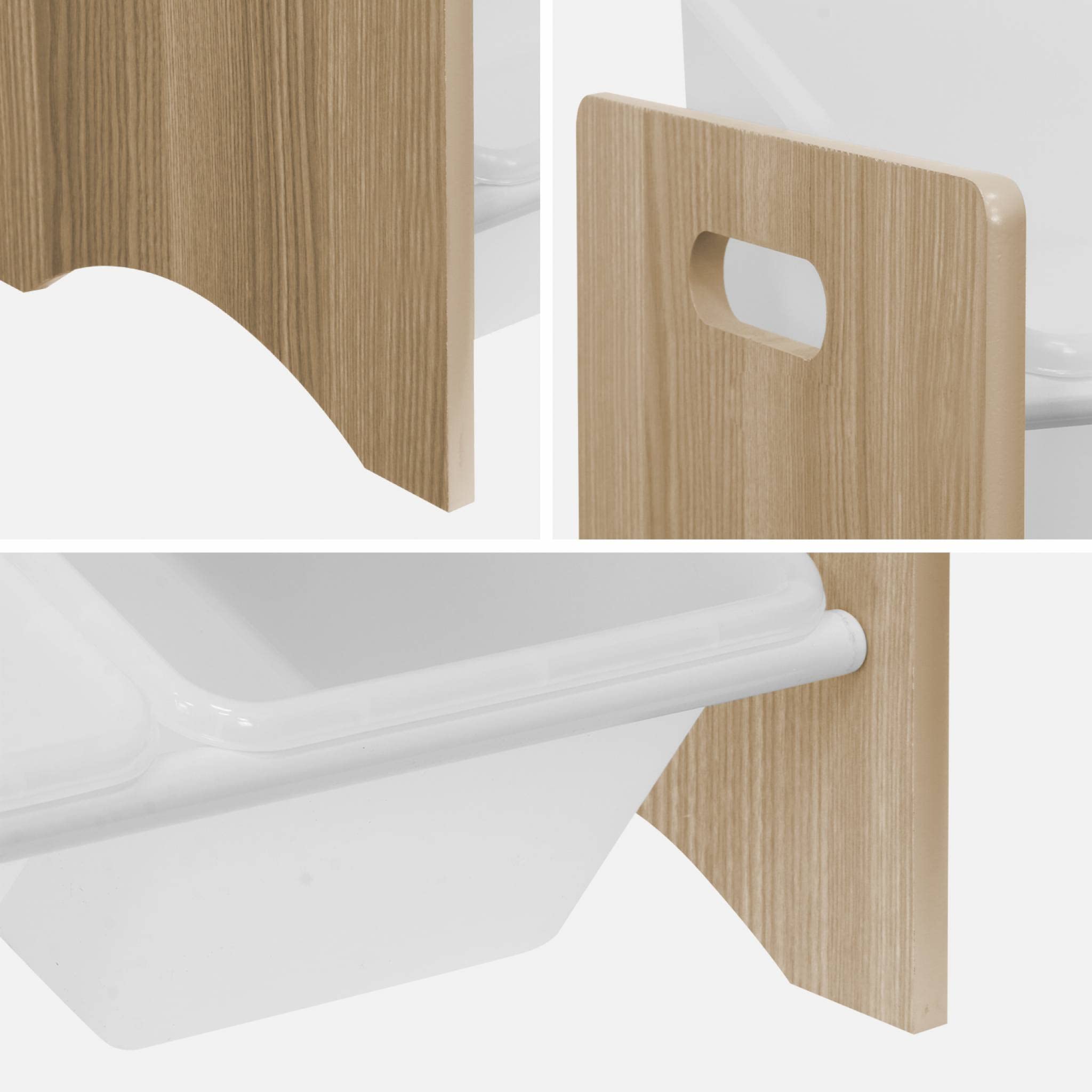 sweeek - Mueble de almacenaje para niños con 12 Compartimentos - Tobias - MDF, Madera Natural, An 84 x Pr 29,5 x Al 60cm