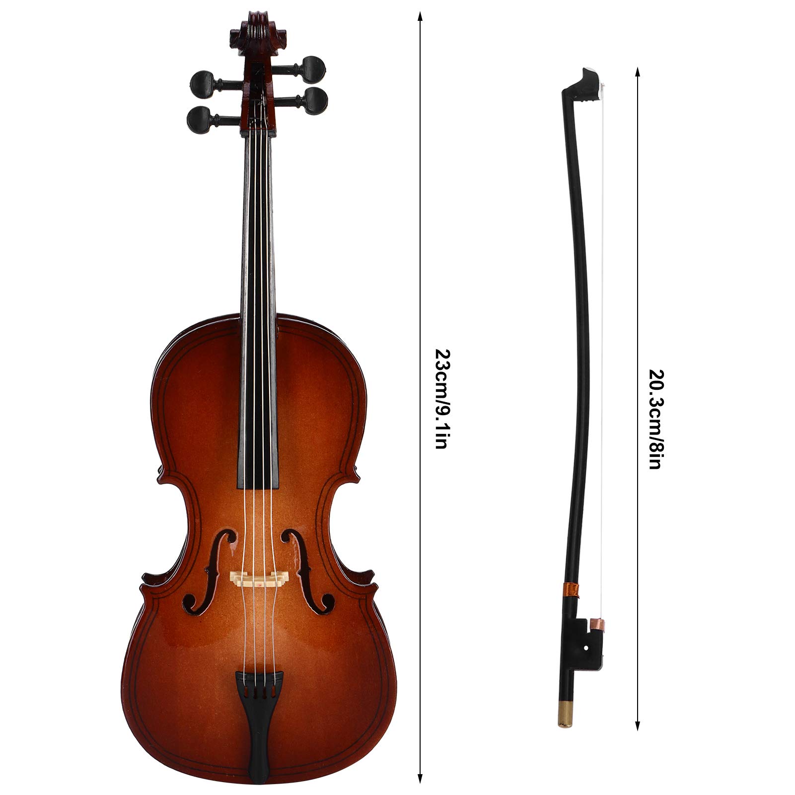 23Cm Miniature Cello, Mini Cello Model Cello Instrument Model Cello Instrument Model With Bracket,Carry Case For Home And Office Decor