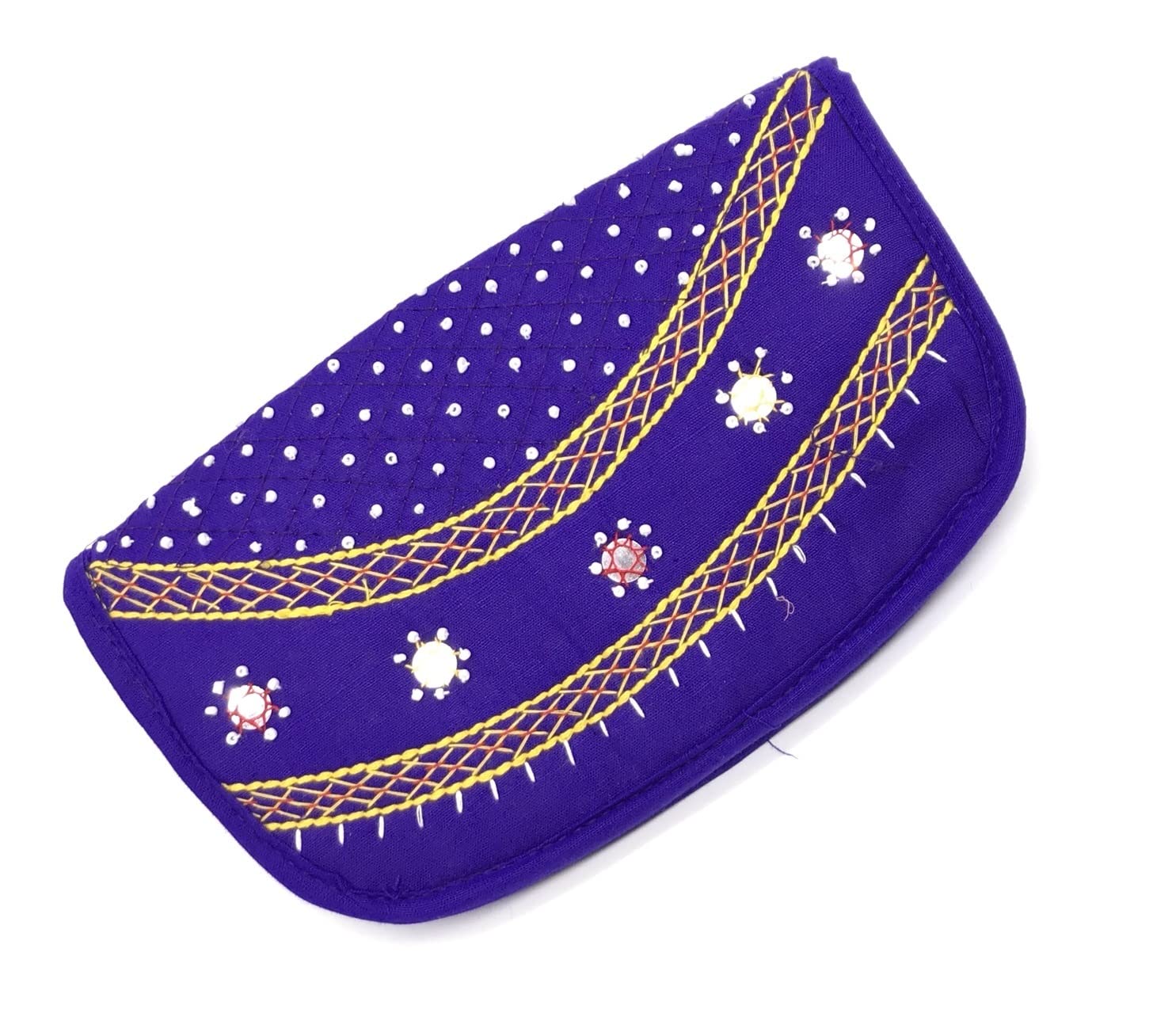 Handmade Wallets for Women Stylish Cotton Fabric Coins Zipper Pocket Trendy Floral Embroidery Bi-Fold Purse Wallet Gift for Girls 8.5 Inch Feroza Blue-image-26