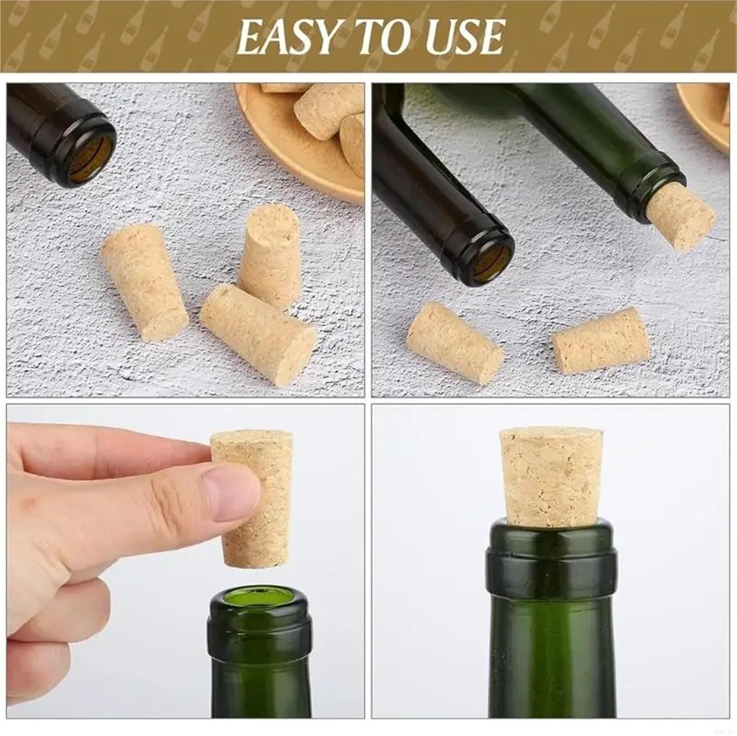 Natural Wood Wine Corks 90Pcs Wooden Beer Bottle Stopper Tapered Cork Natural Soft Corks
