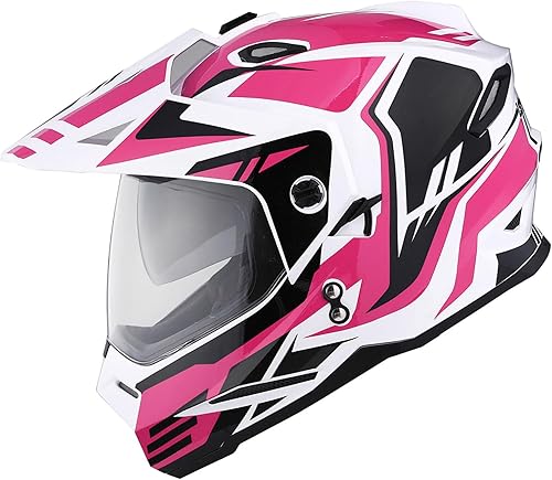 Miniatura 10 de 1Storm - Casco deportivo dual con cobertura facial completa para motocicletas, vehículos todoterreno o para practicar motocross, doble visera HF802