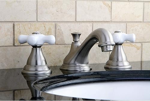 Miniatura 2 de Kingston Brass Nuvo ES5568PX Elements of Design Royale - Grifo de lavabo generalizado de 2 manijas de 8 a 16 pies con ventana emergente de latón,